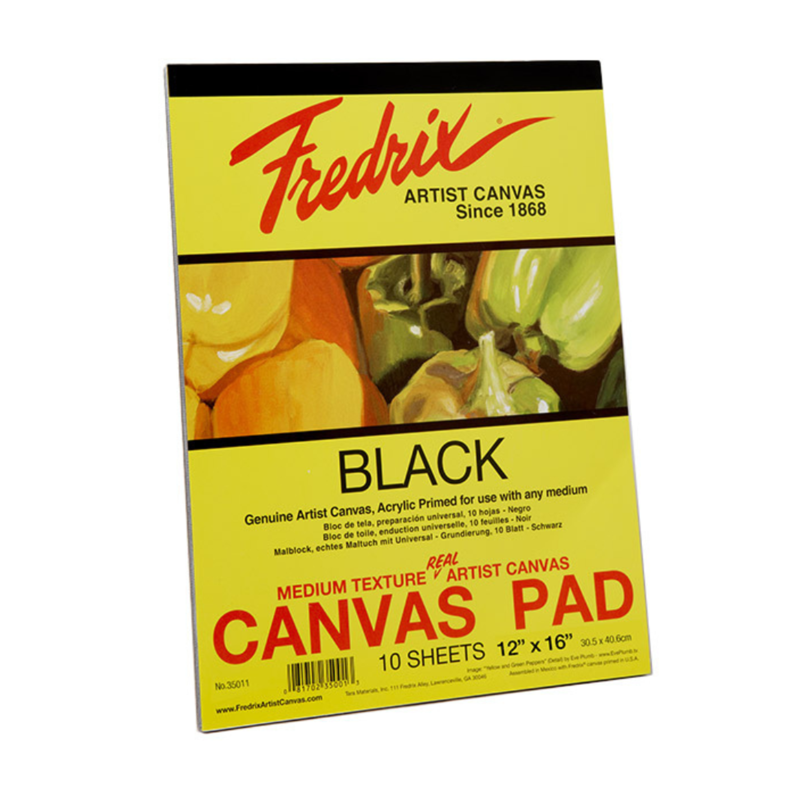 TARA (FREDRIX) FREDRIX CANVAS PAD BLACK 18X24 10/SHT*
