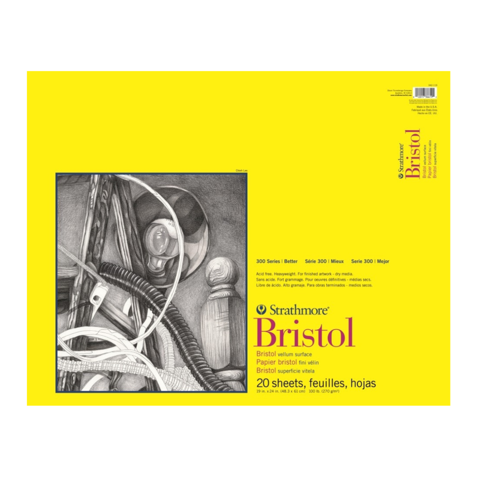 STRATHMORE STRATHMORE 300 SERIES BRISTOL PAD VELLUM 19X24*