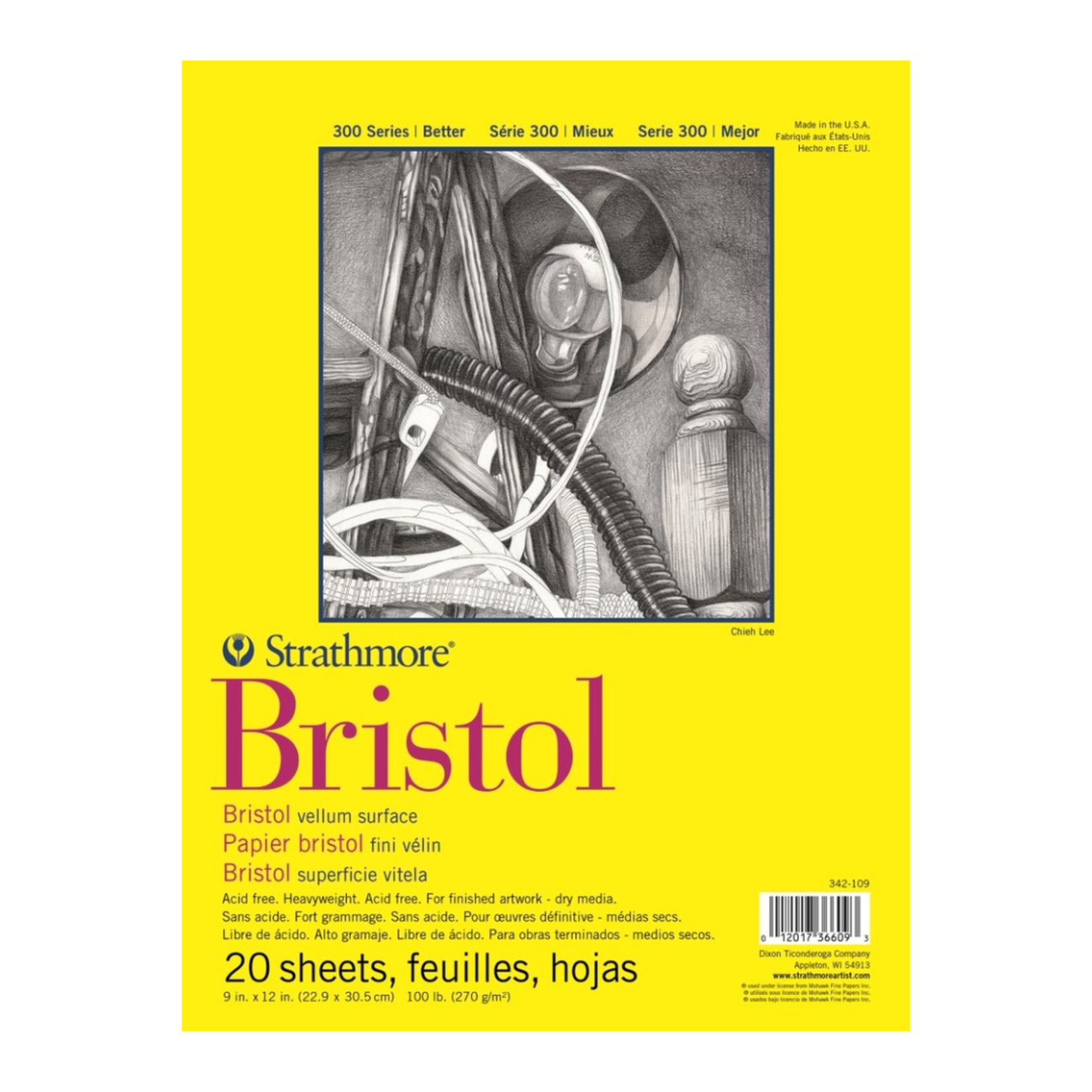 STRATHMORE STRATHMORE 300 SERIES BRISTOL PAD VELLUM 9X12