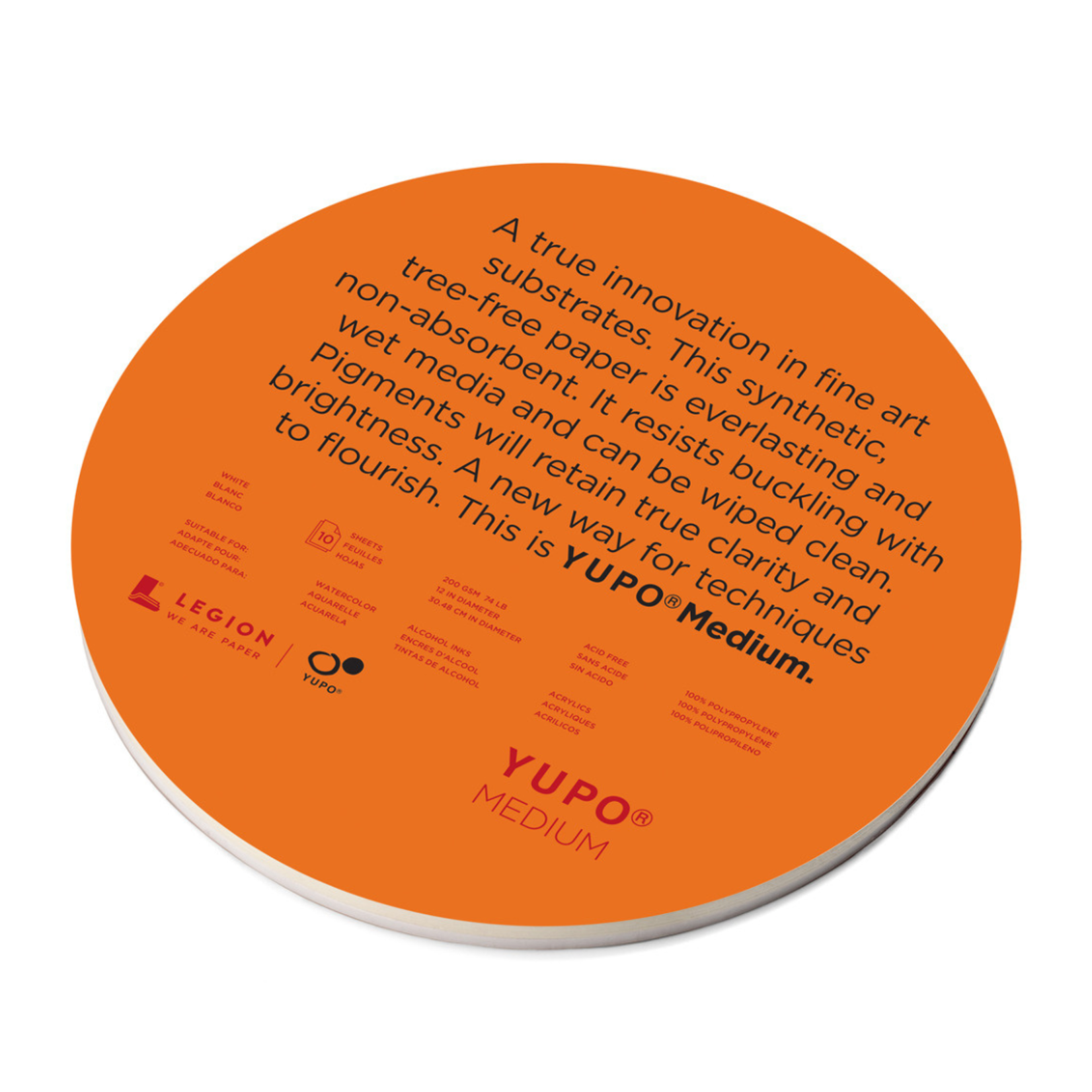 YUPO PAD ROUND 12" WHITE