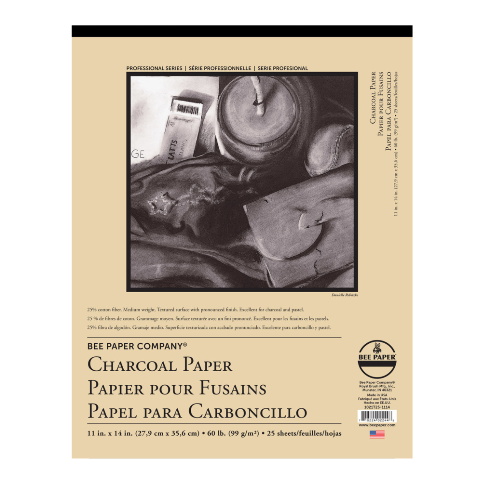 BEE PAPER BEE PAPER CHARCOAL PAPER PAD 11X14 25/SHT