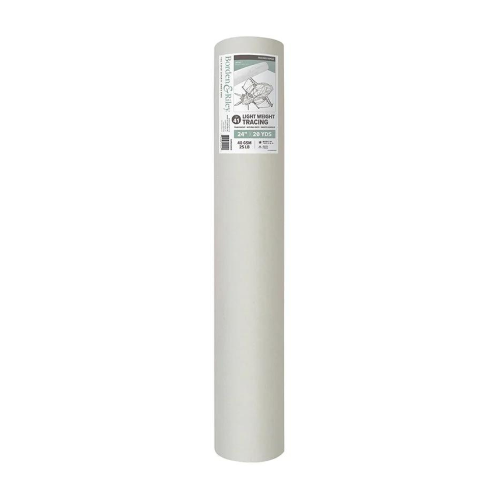 BORDEN AND RILEY BORDEN AND RILEY #41 PARCHMENT TRACING ROLL 25LB 24"X20YDS
