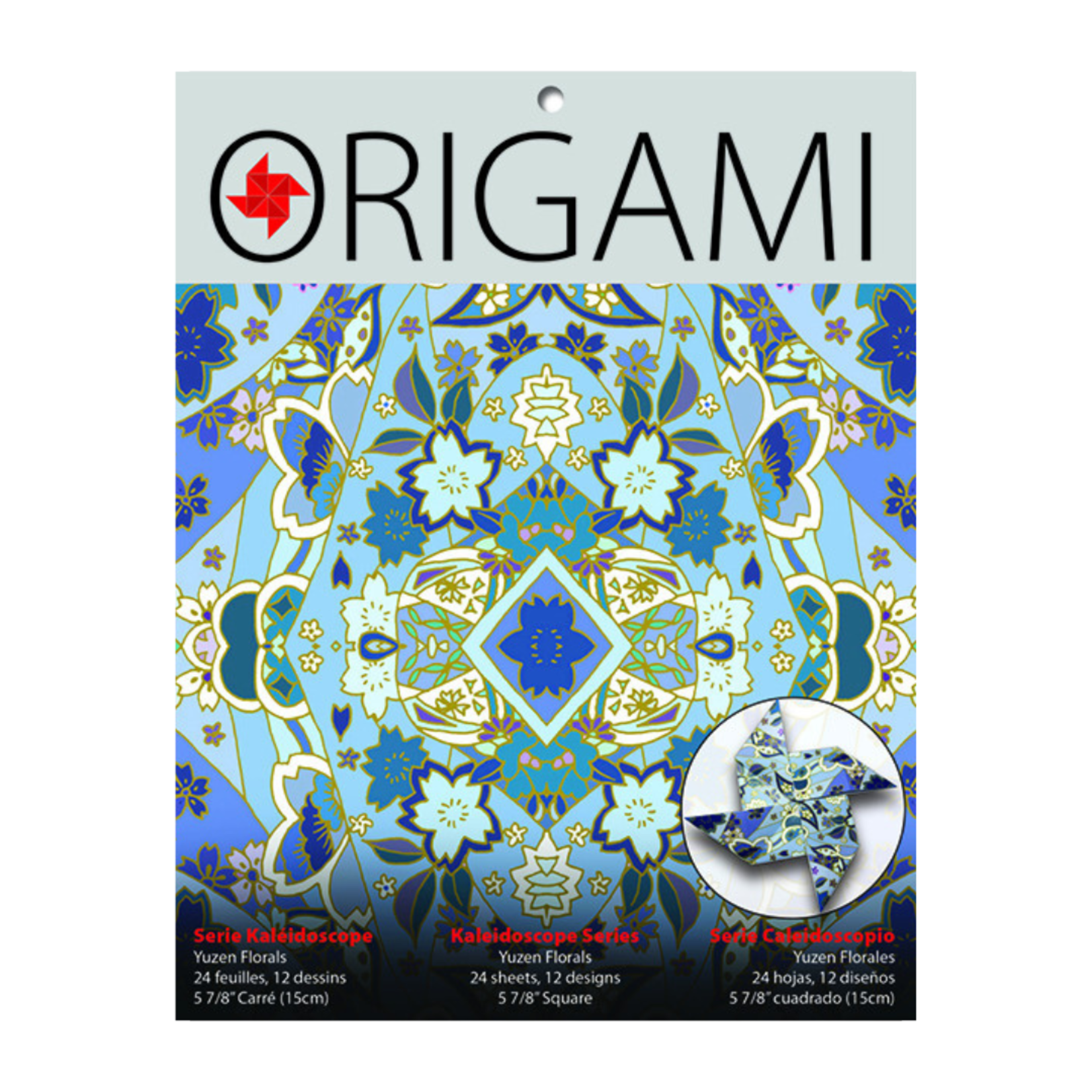 YASUTOMO YASUTOMO ORIGAMI PAPER 5 7/8" KALEIDOSCOPE YUZEN FLORALS 24/PK