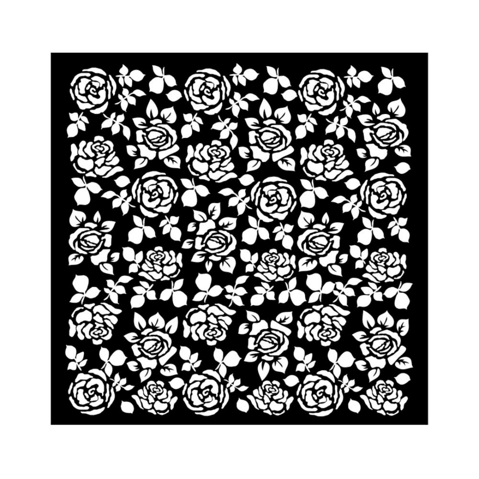 STAMPERIA MEDIA STENCIL 7X7" PRECIOUS - ROSES PATTERN