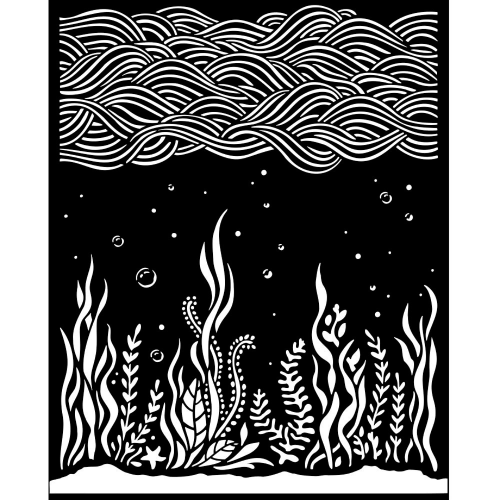 STAMPERIA MEDIA STENCIL 8X10" - CORALS AND POSEIDONIAS