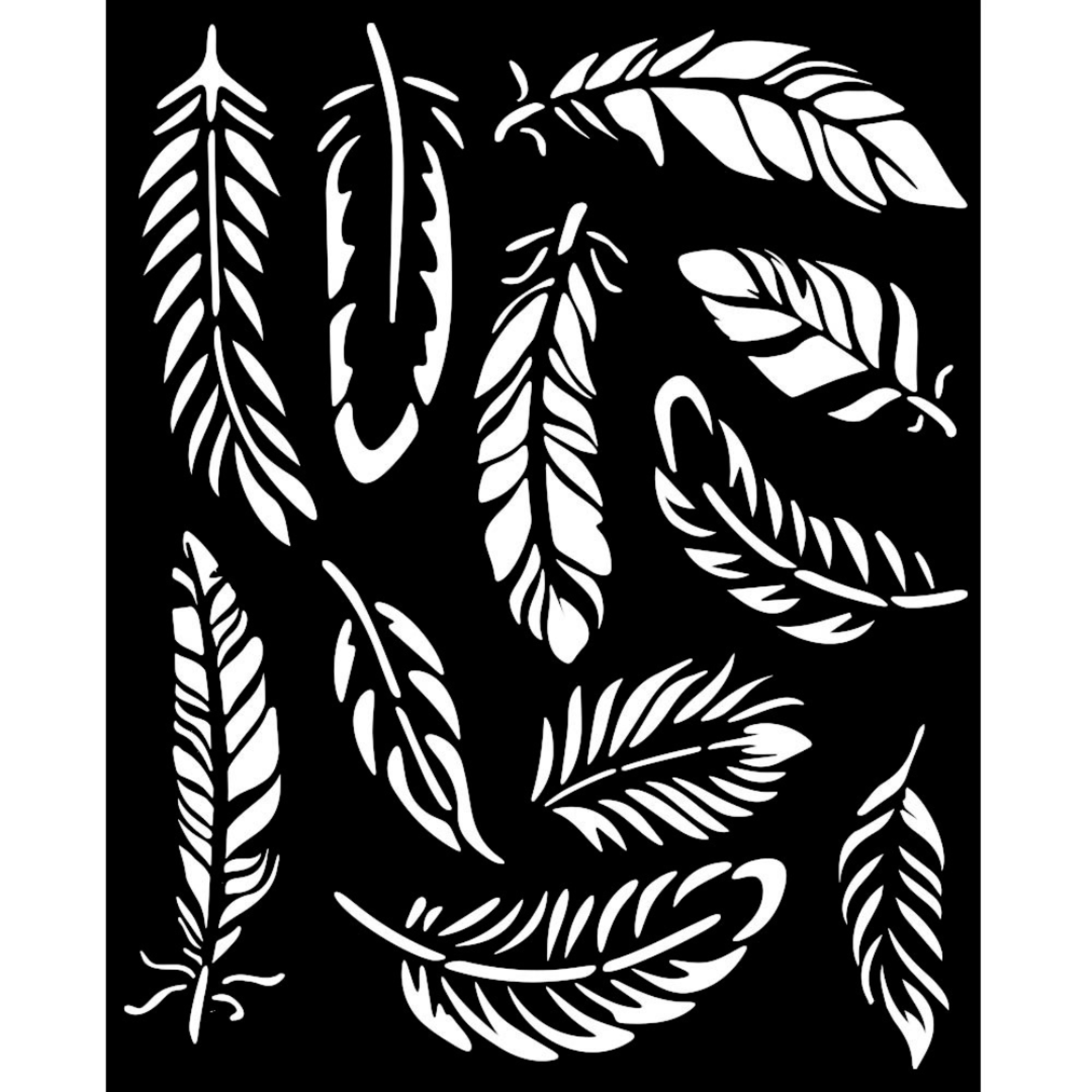 STAMPERIA MEDIA STENCIL 8X10" LAVENDER - FEATHERS