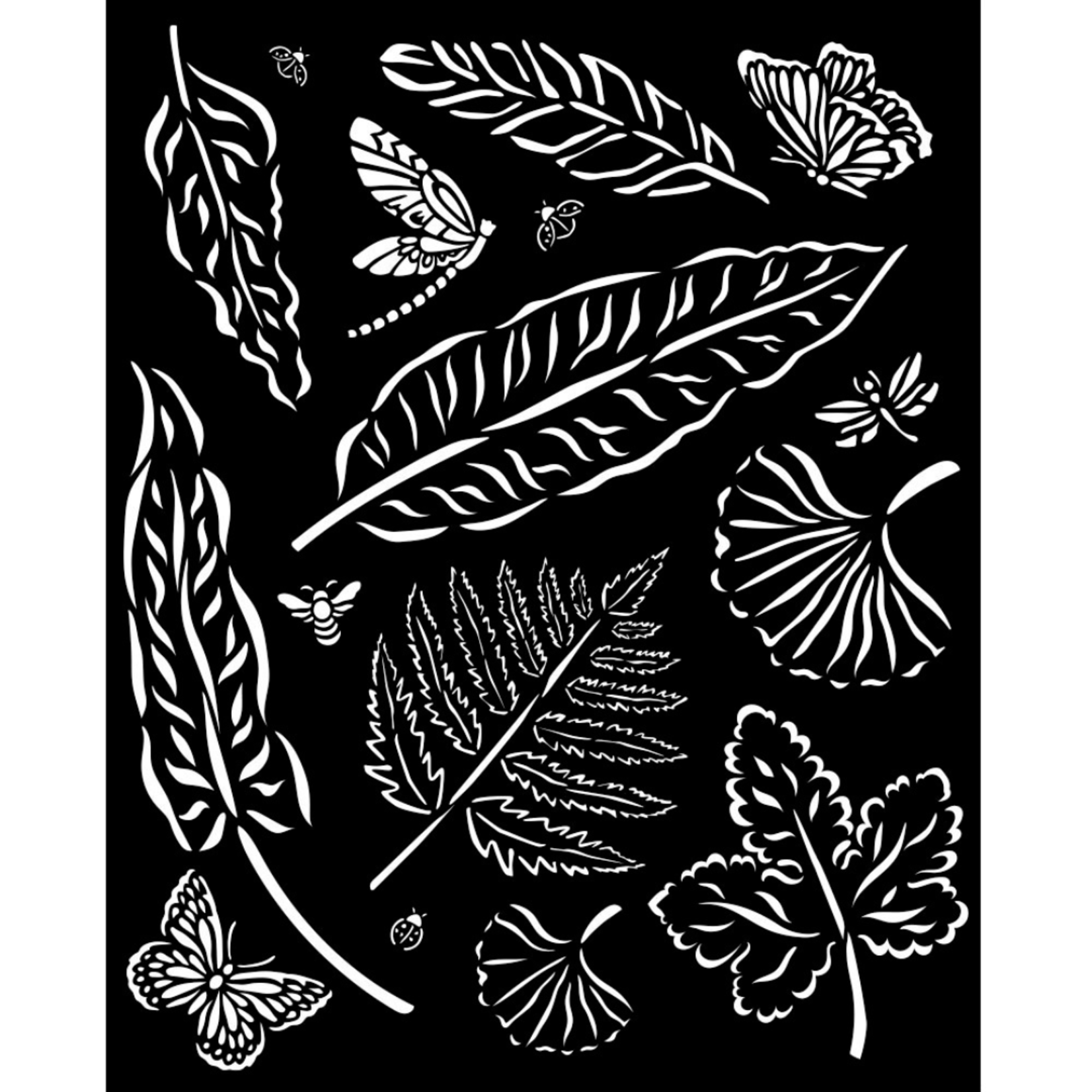 STAMPERIA MEDIA STENCIL 8X10" SUNFLOWER ART - LEAVES