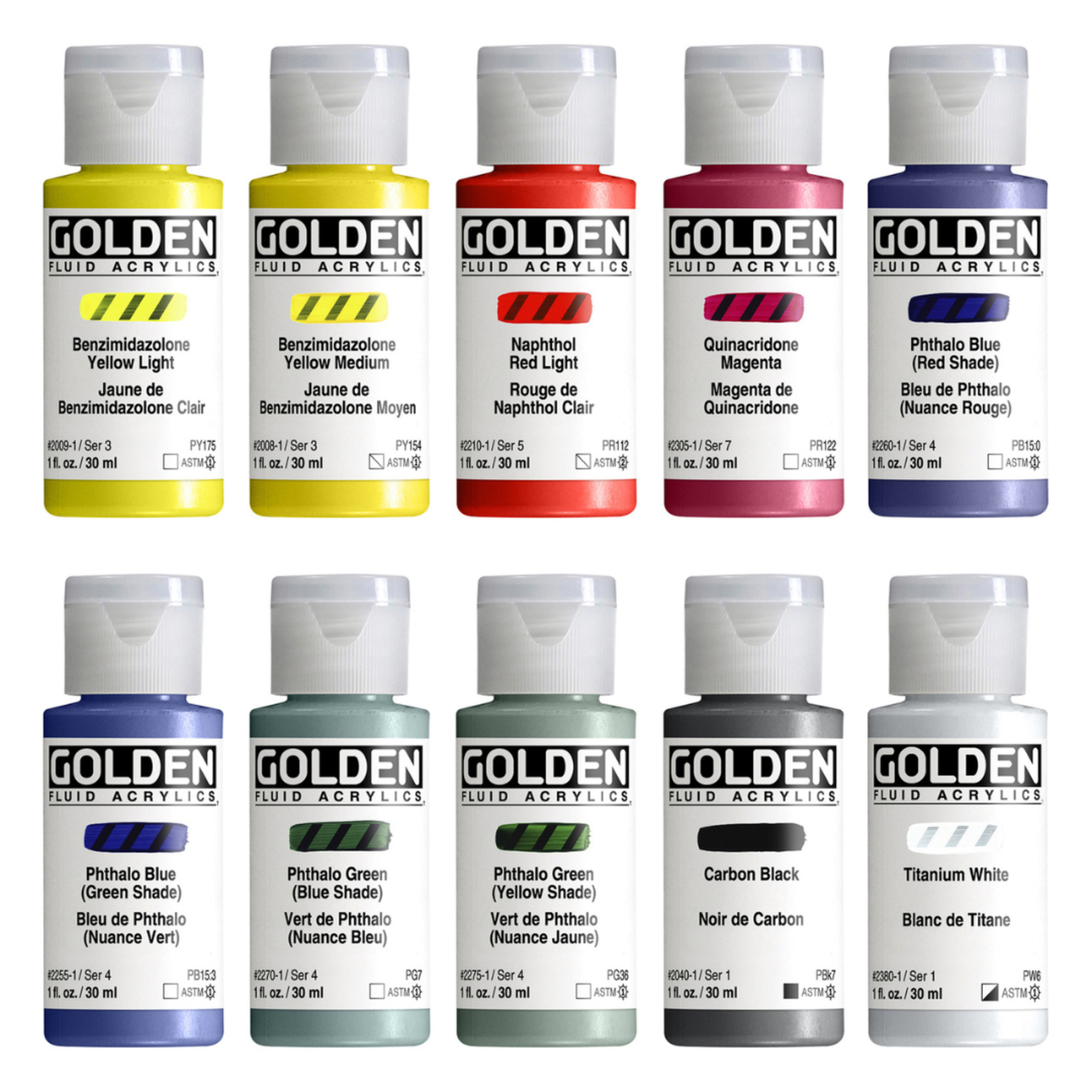 GOLDEN FLUID MIXING SET 10/PC