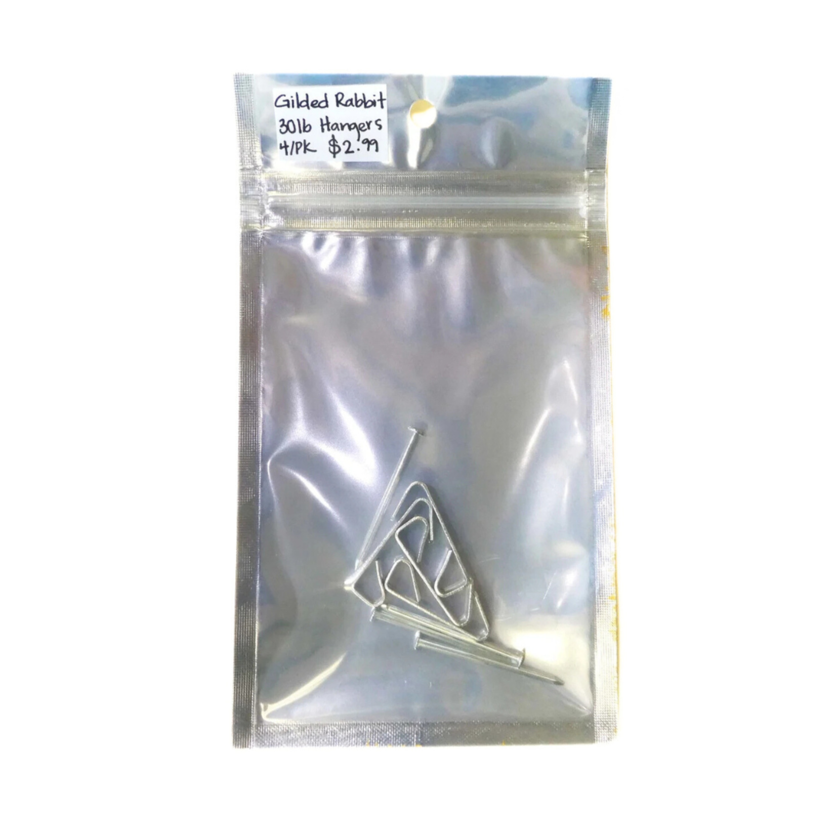 GILDED RABBIT PICTURE HANGERS 30LB W/NAILS 4/PK
