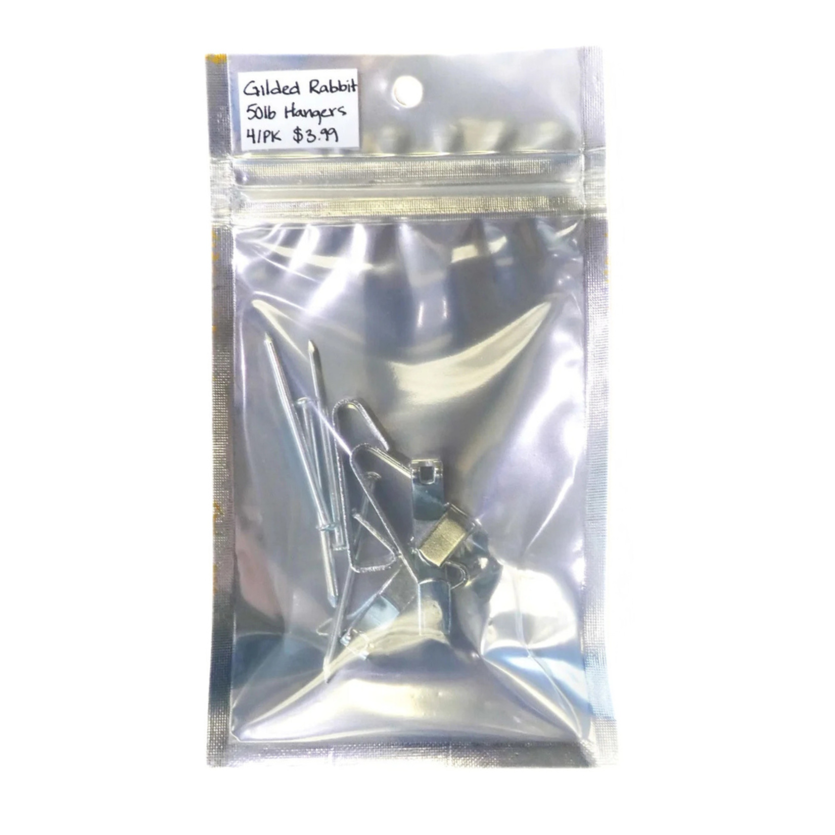 GILDED RABBIT PICTURE HANGERS 50LB W/NAILS 4/PK