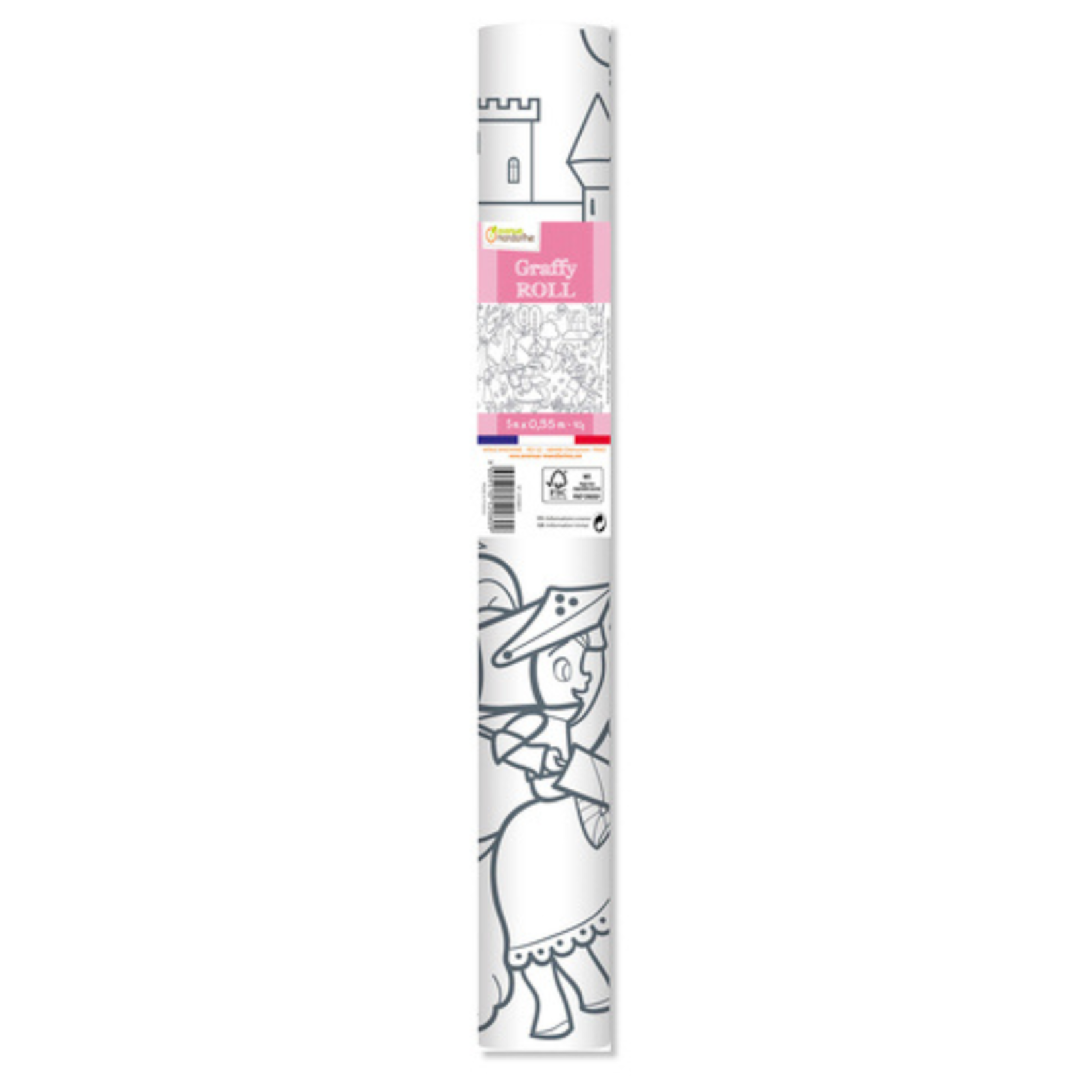 GRAFFY ROLL PRINCESSES AND KNIGHTS COLOURING ROLL 14"x16FT