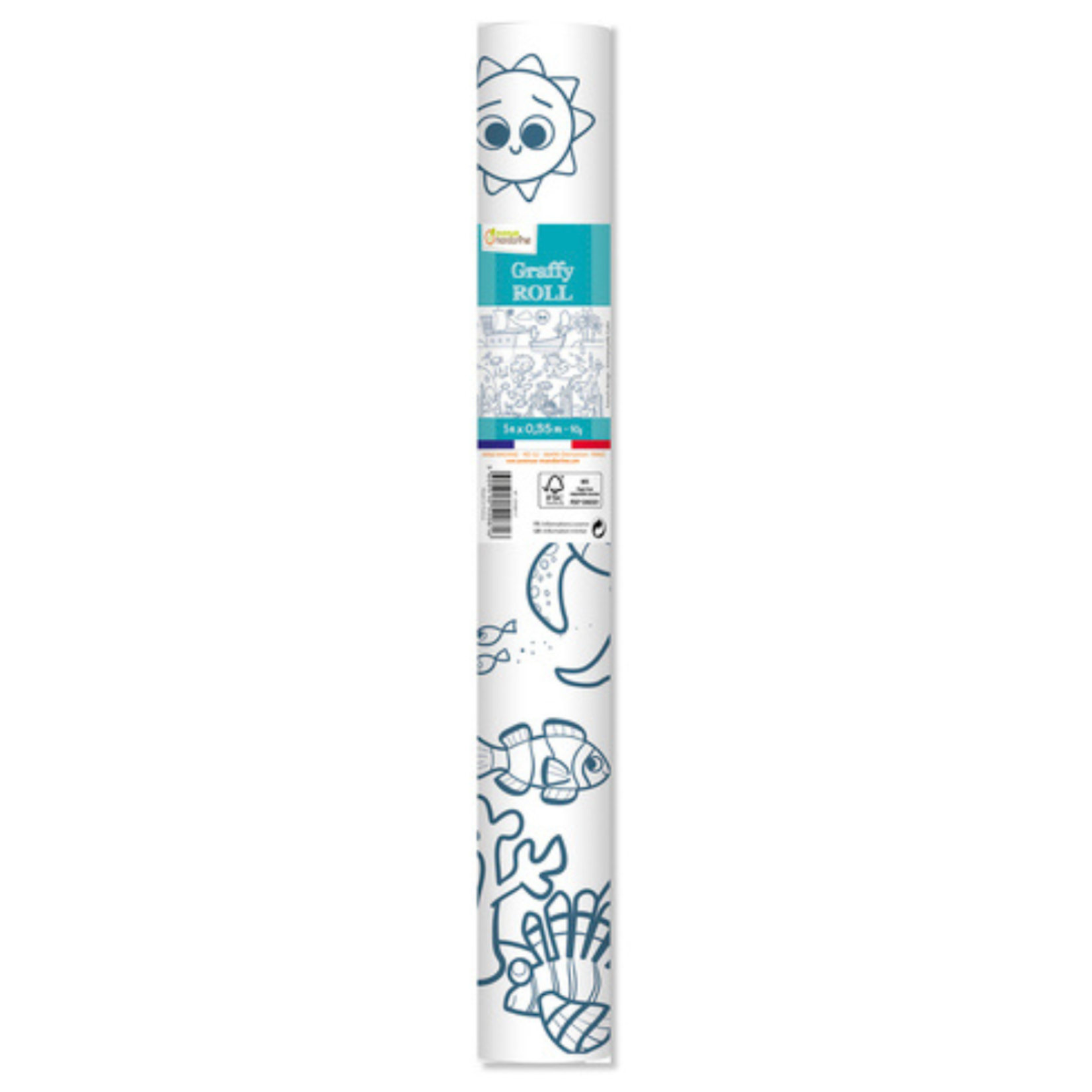 GRAFFY ROLL PIRATES AND MERMAIDS COLOURING ROLL 14"x16FT