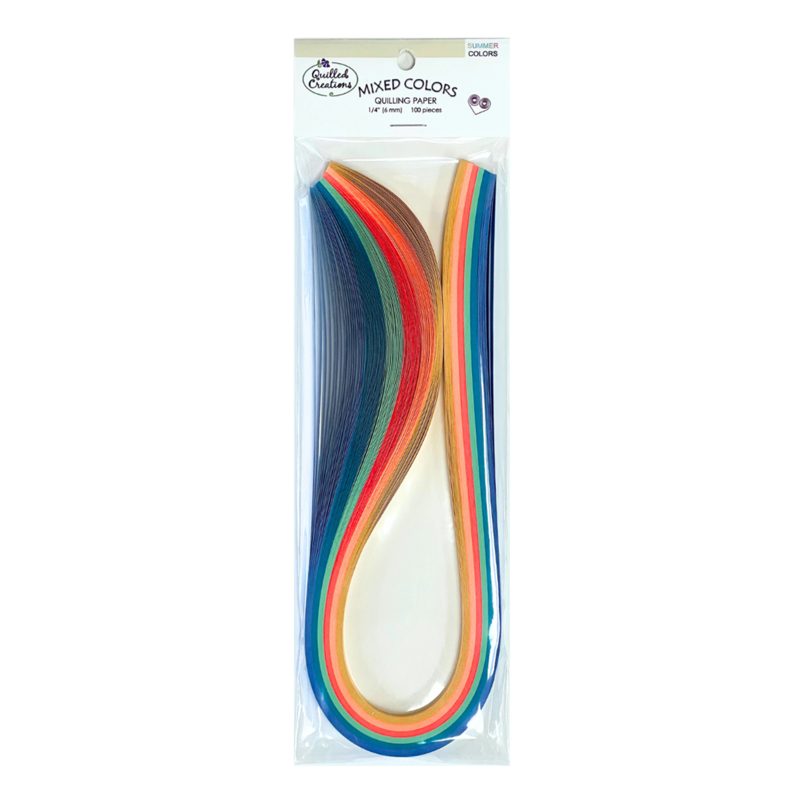 QUILLED CREATIONS MIXED PAPER PACK 1/4" SUMMER COLOURS