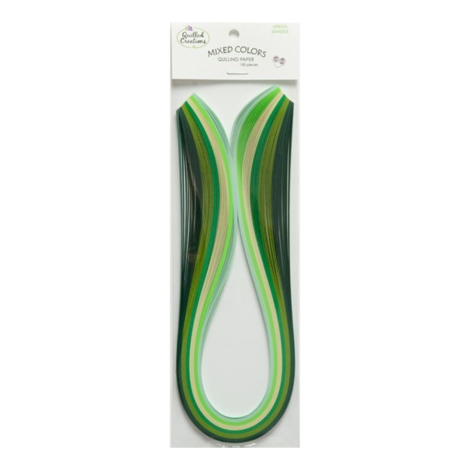 QUILLED CREATIONS MIXED PAPER PACK 1/4" GREEN SHADES