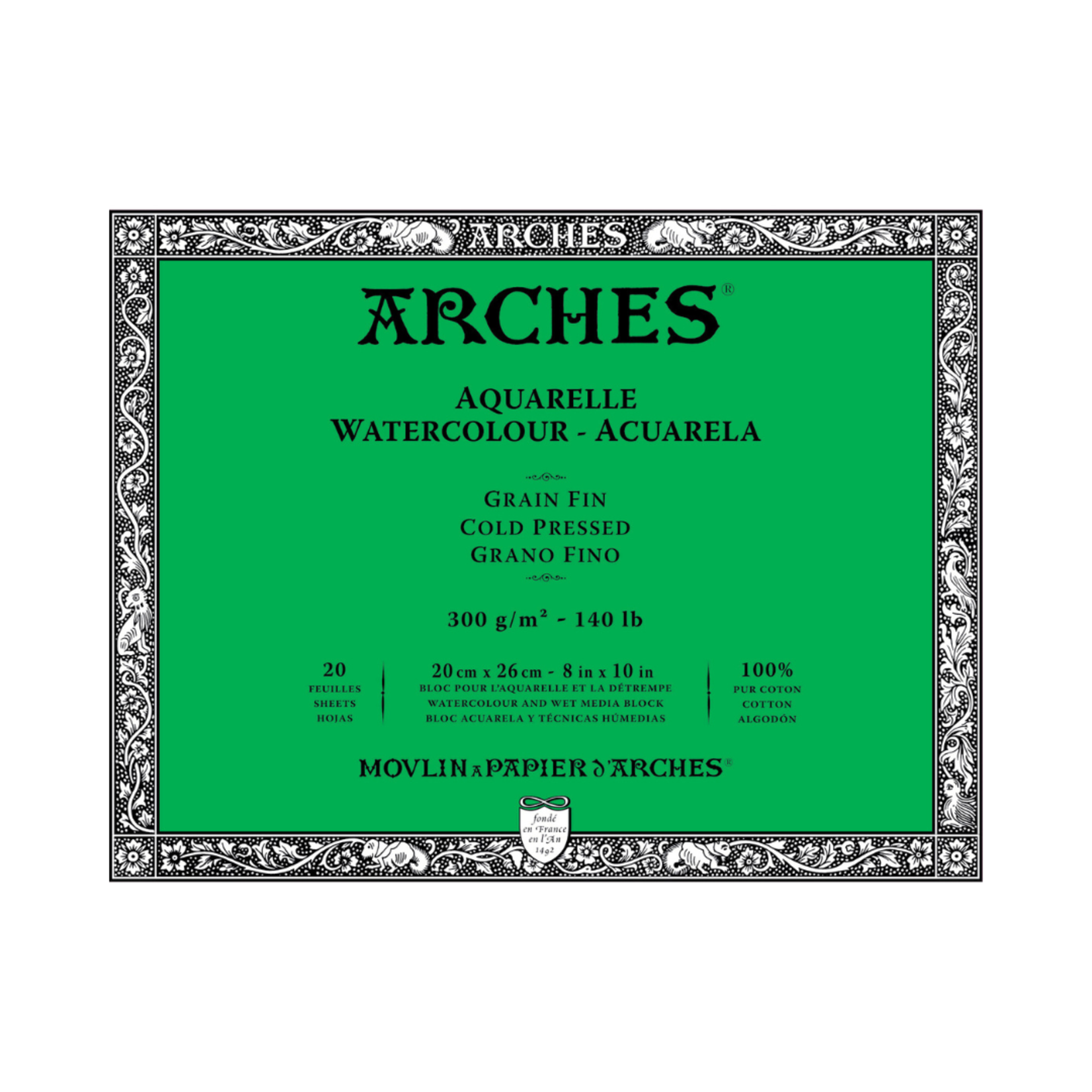ARCHES ARCHES WATERCOLOUR BLOCK 140LB CP 8X10