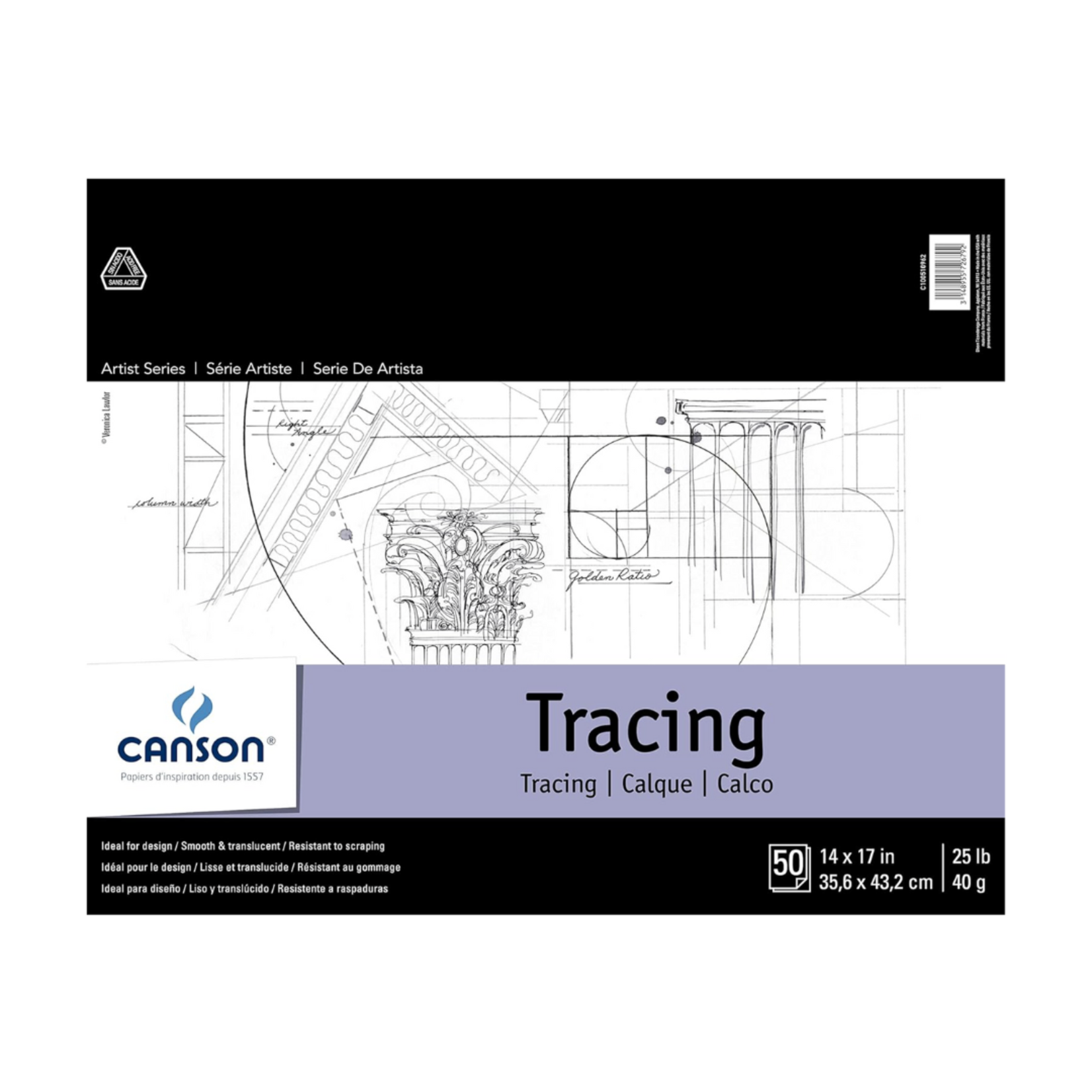 CANSON FOUNDATION TRACING PAPER PAD 14X17" 50/SHT