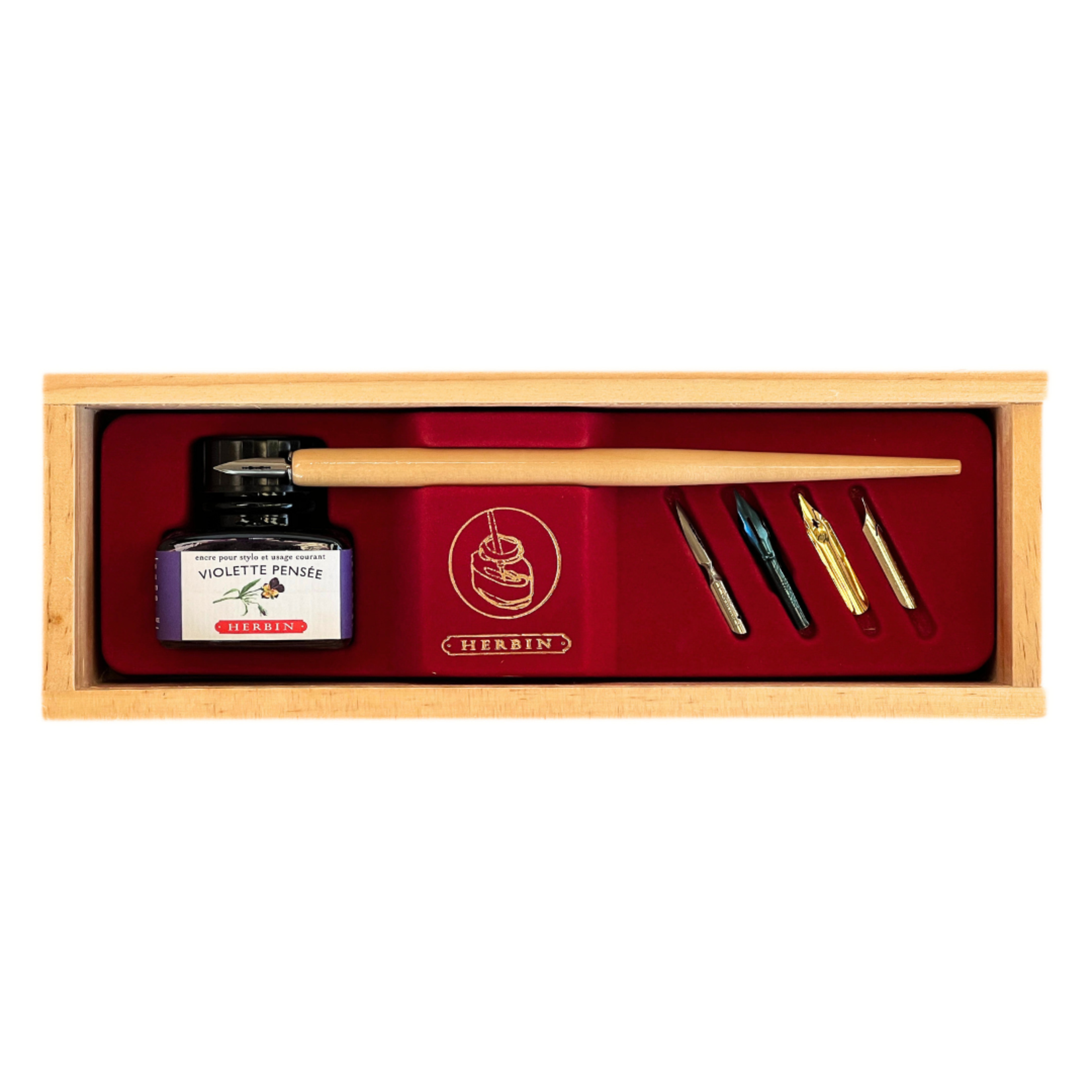 HERBIN VIOLET INK WOODEN BOX SET