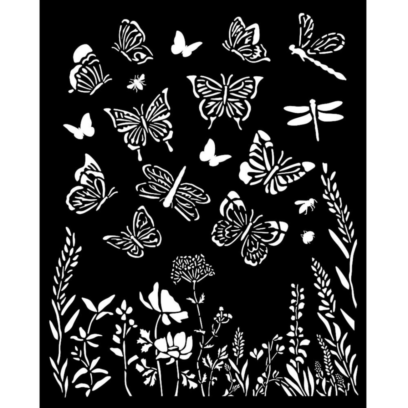 STAMPERIA MEDIA STENCIL 8X10" LAVENDER - BUTTERFLIES