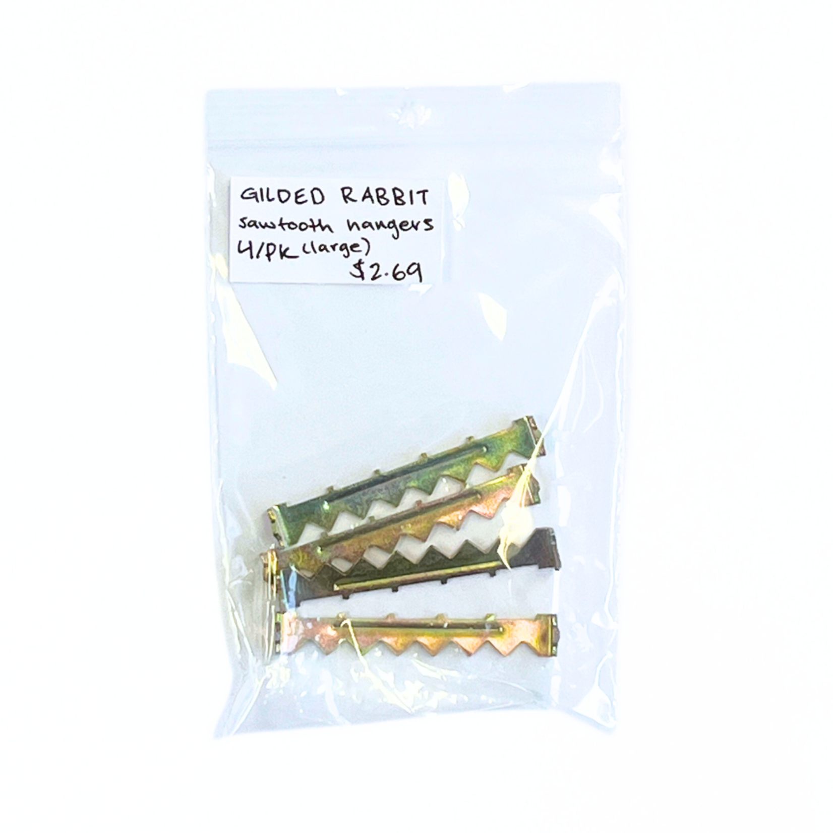 GILDED RABBIT SAWTOOTH HANGERS LARGE 4/PK