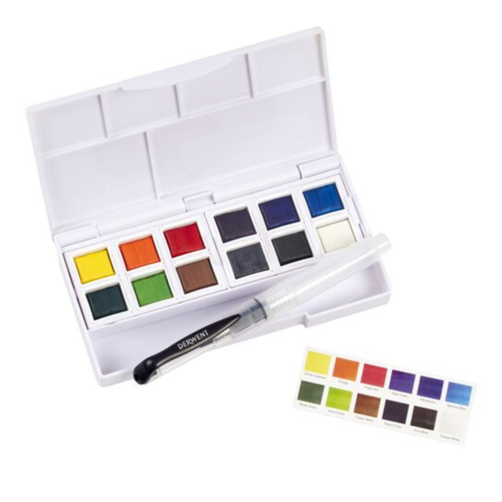 DERWENT WATERCOLOUR PAINT PAN SET 12/PC