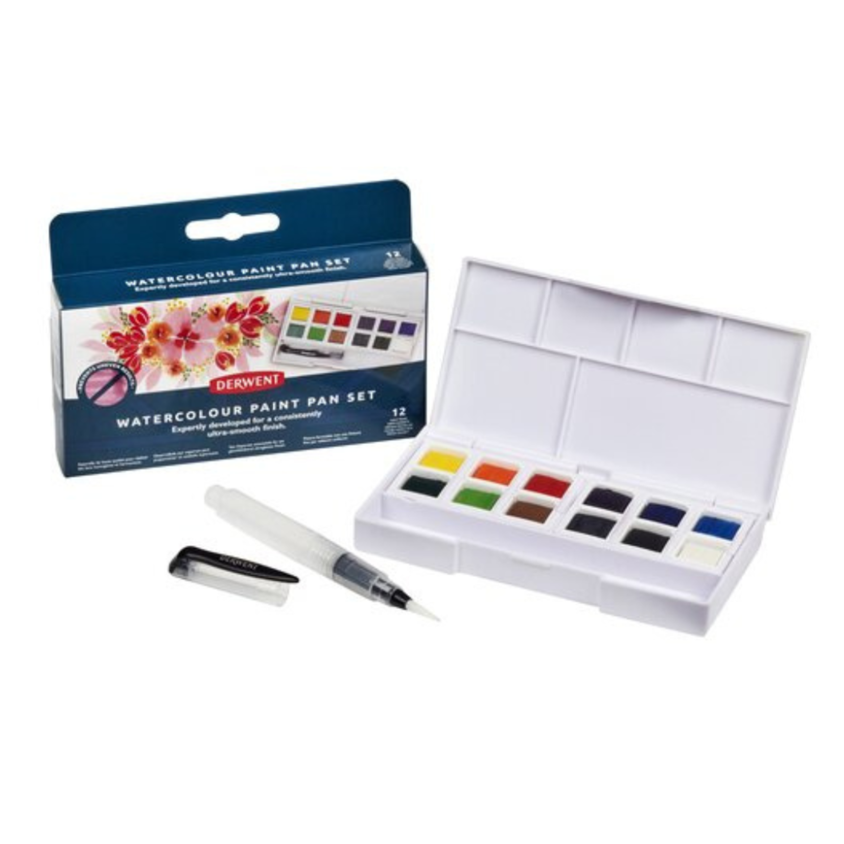DERWENT WATERCOLOUR PAINT PAN SET 12/PC