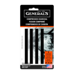 GENERAL'S COMPRESSED CHARCOAL STICKS ASSORTED SET/4