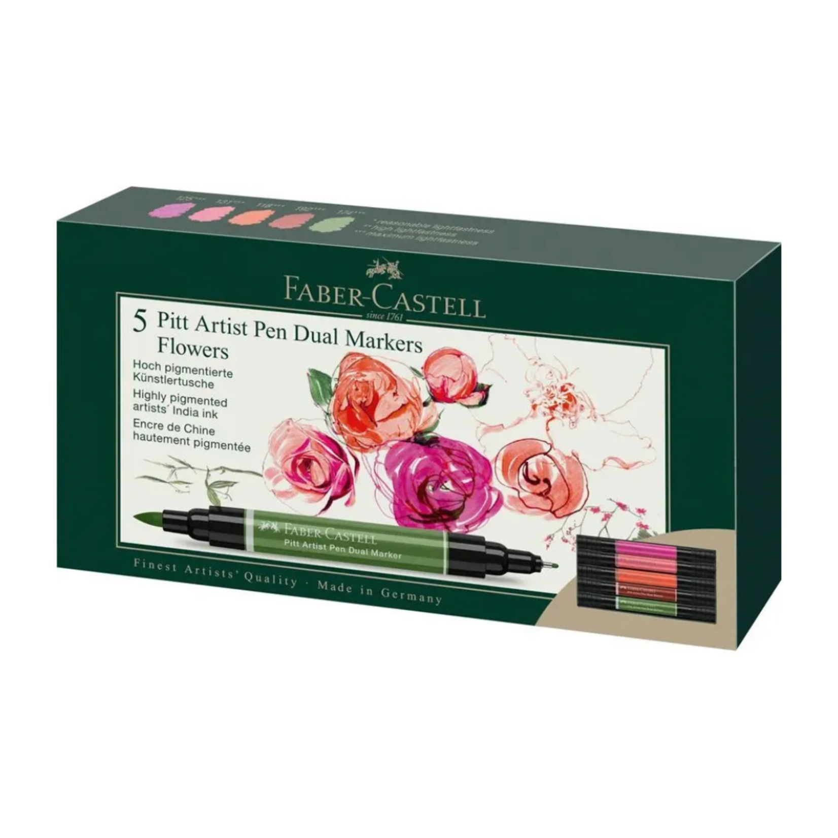 PITT ARTIST PEN DUAL MARKER 5/SET FLOWERS
