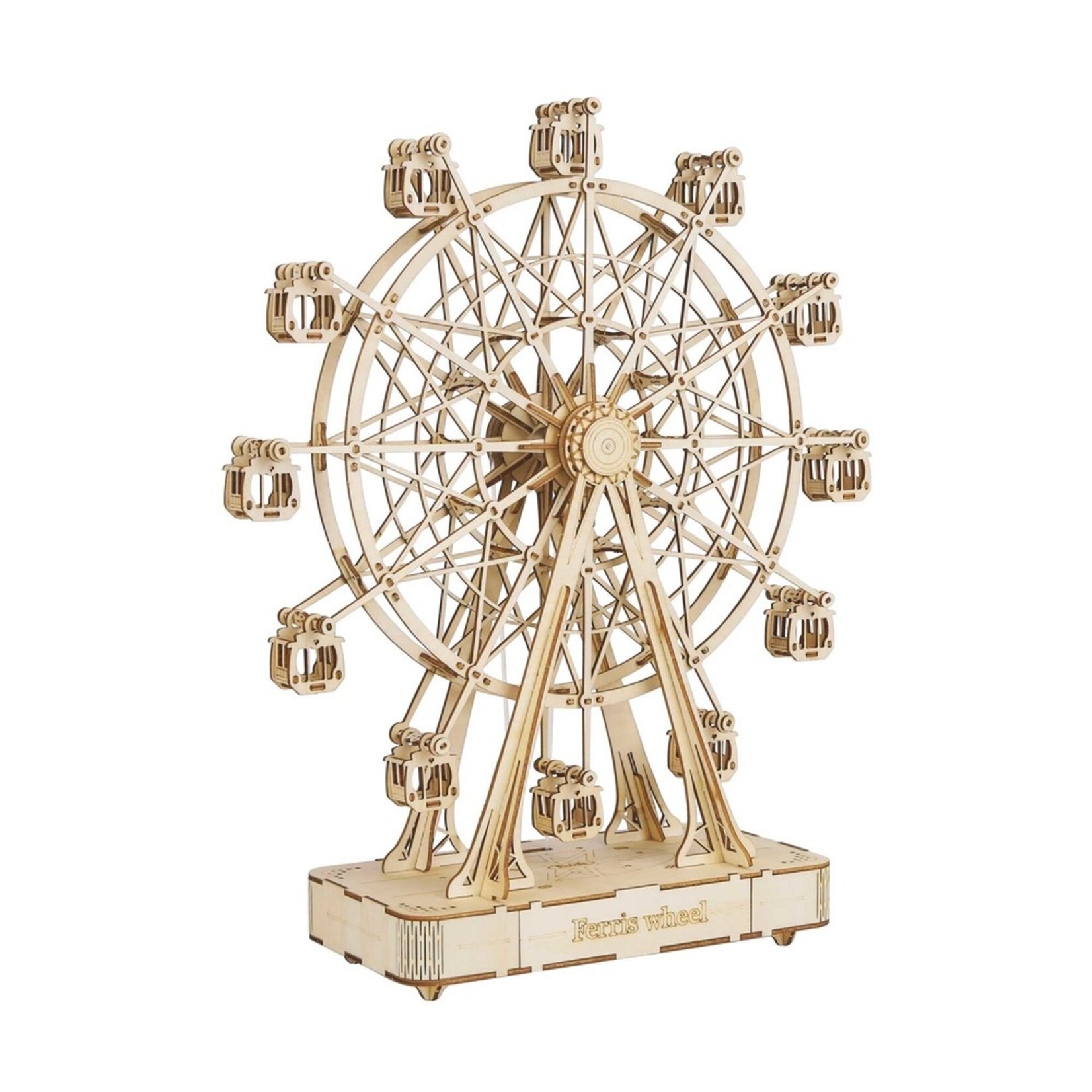 HANDS CRAFT 3D MODERN WOODEN PUZZLE FERRIS WHEEL WITH MUSIC BOX