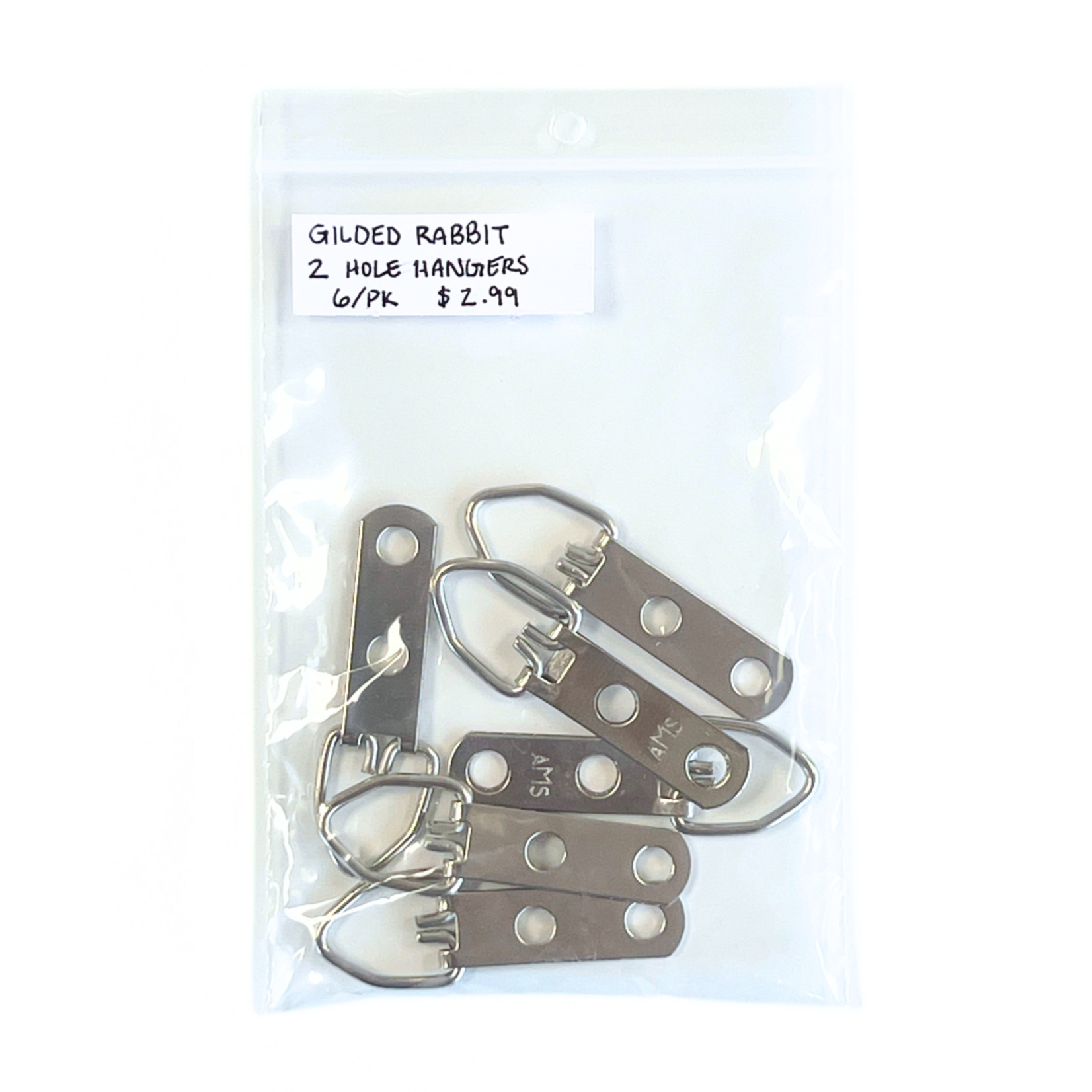 GILDED RABBIT 2 HOLE HANGERS 6/PK