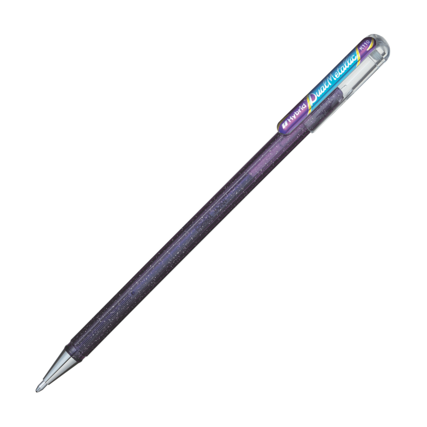PENTEL HYBRID DUAL METALLIC GEL PEN 1MM VIOLET + METALLIC BLUE