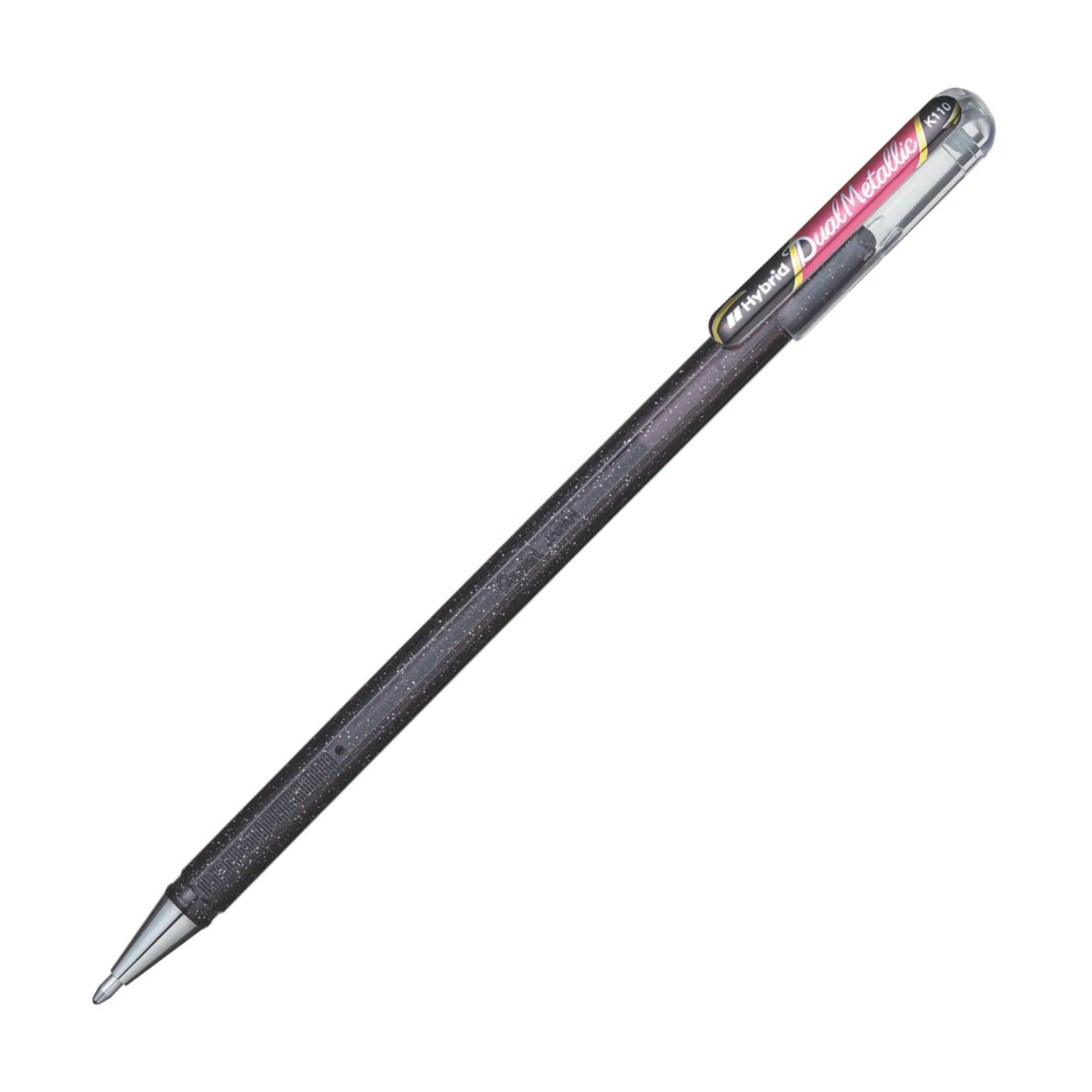 PENTEL HYBRID DUAL METALLIC GEL PEN 1MM BLACK + METALLIC RED