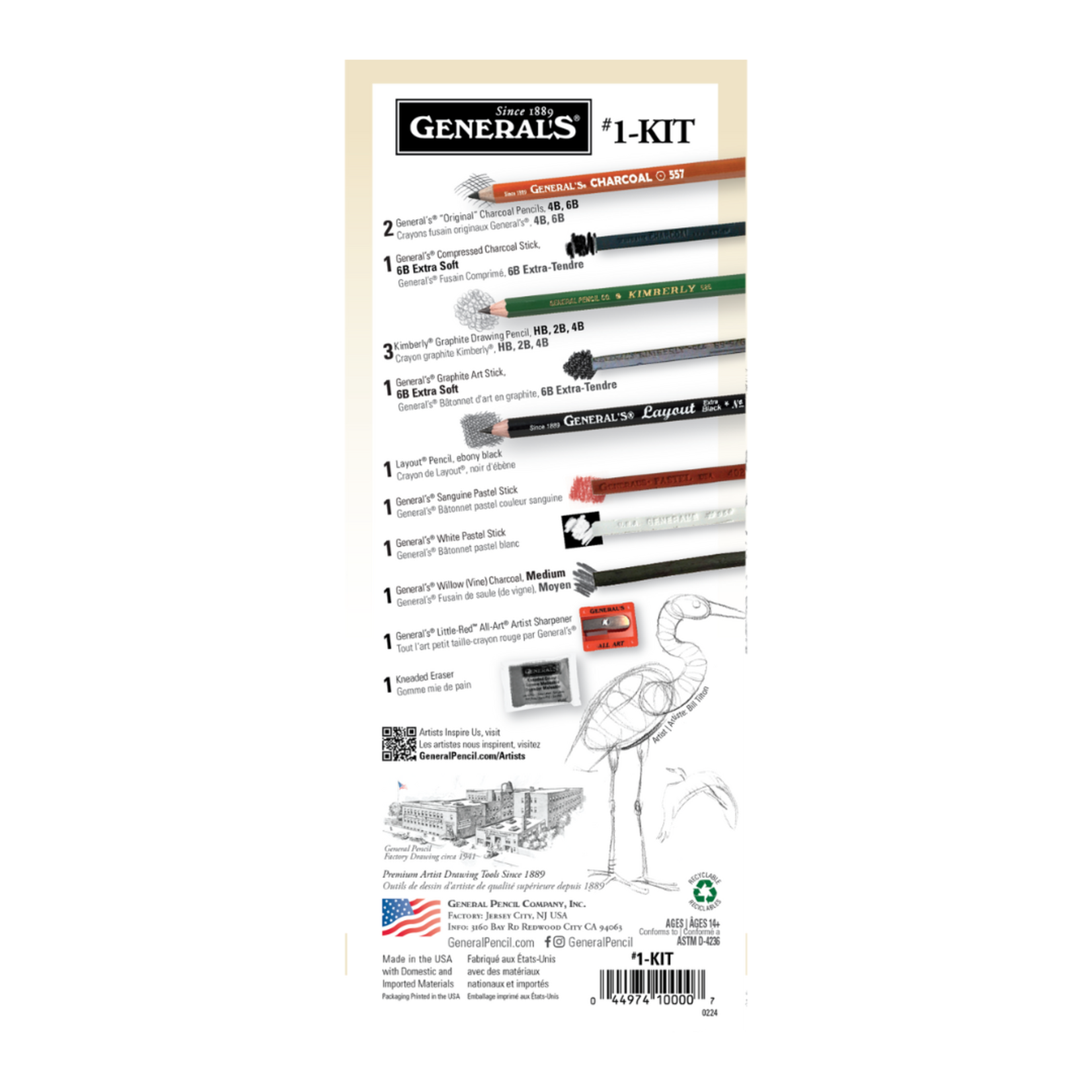 GENERAL'S DRAWING CLASS ESSENTIAL TOOLS KIT #1