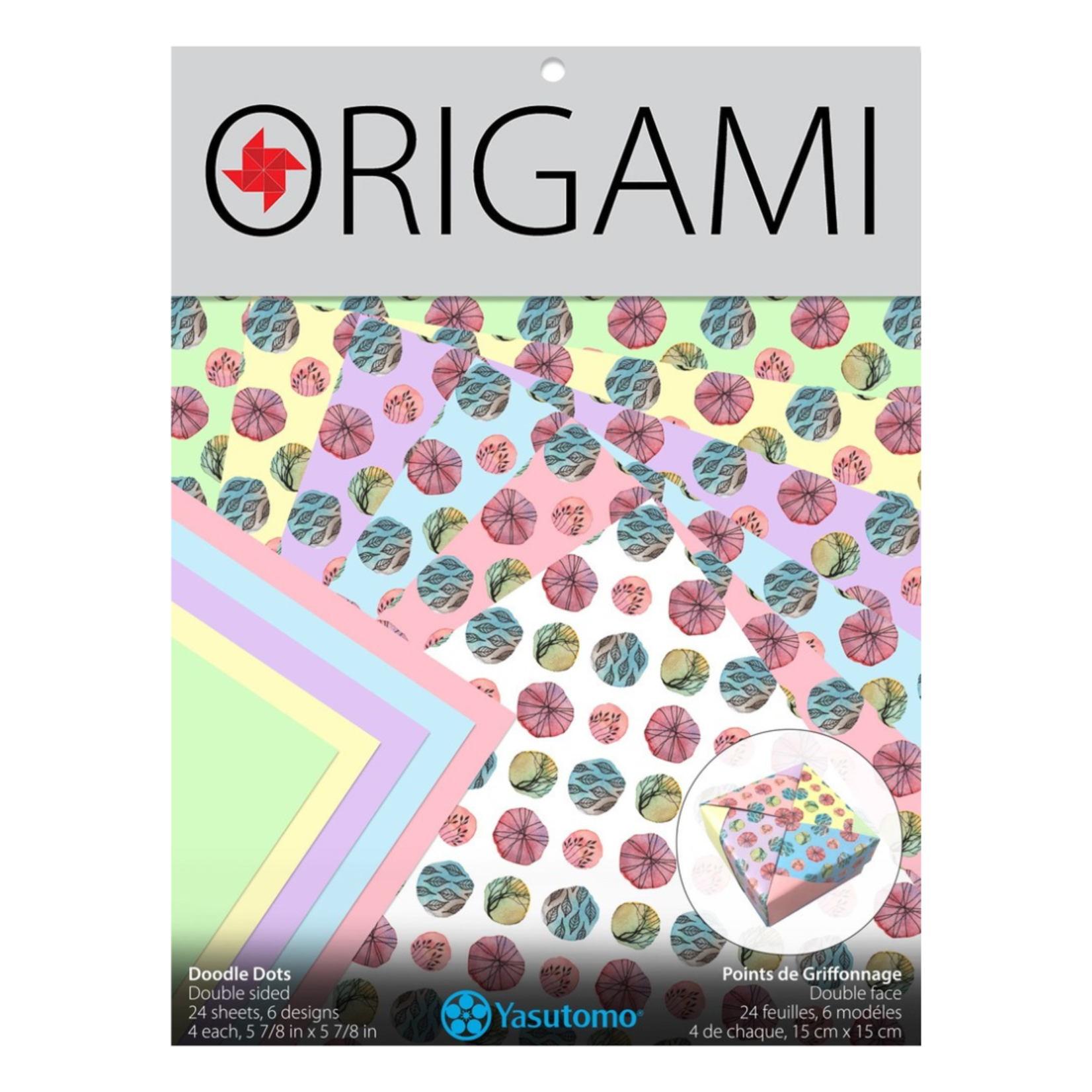 YASUTOMO YASUTOMO ORIGAMI PAPER 5 7/8'' DOODLE DOTS 24/PK