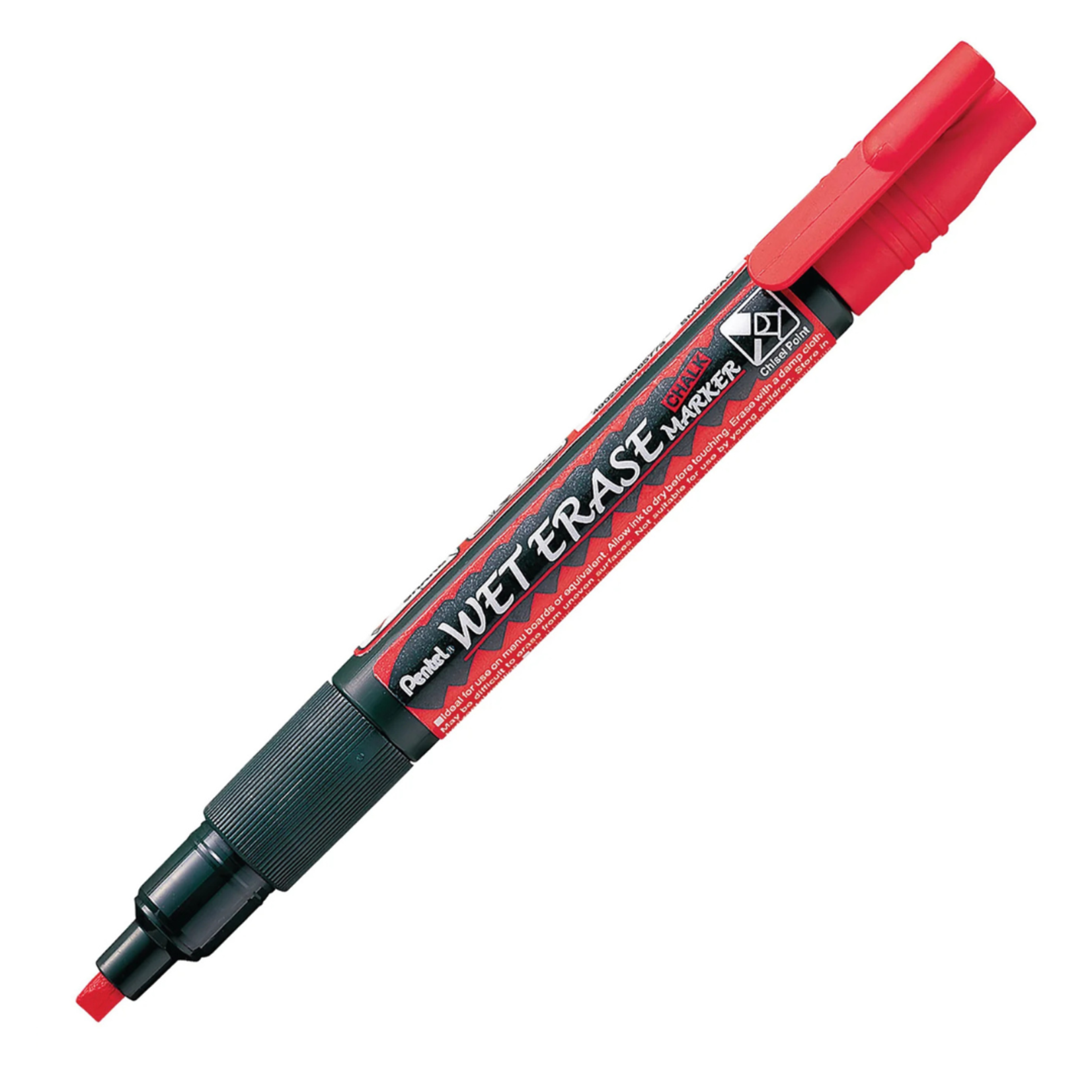 PENTEL WET ERASE CHALK MARKER CHISEL TIP RED