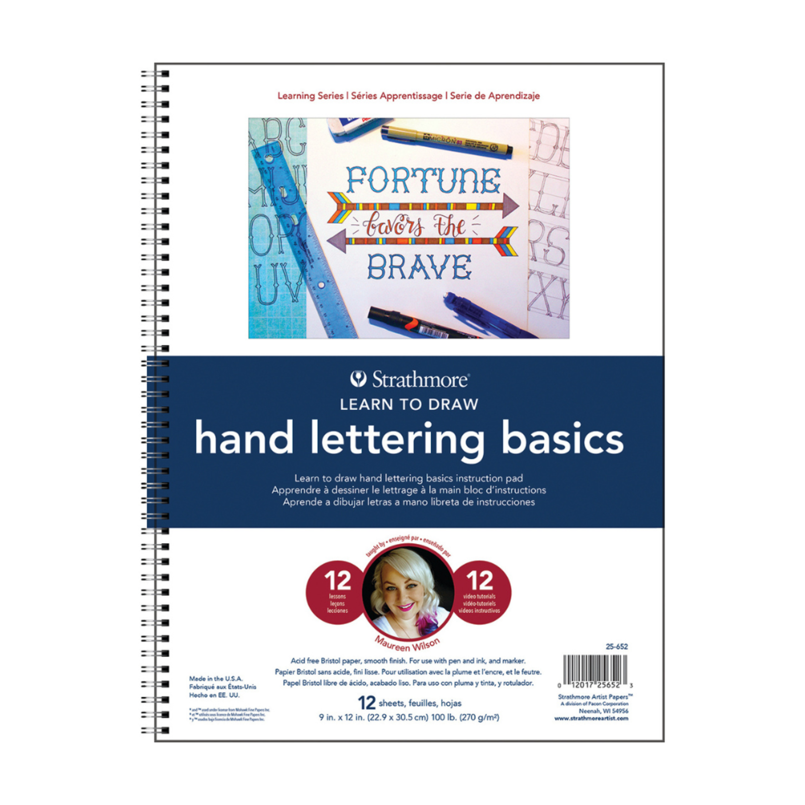STRATHMORE INSTRUCTIONAL PAD HAND LETTERING BASICS 12/SHT