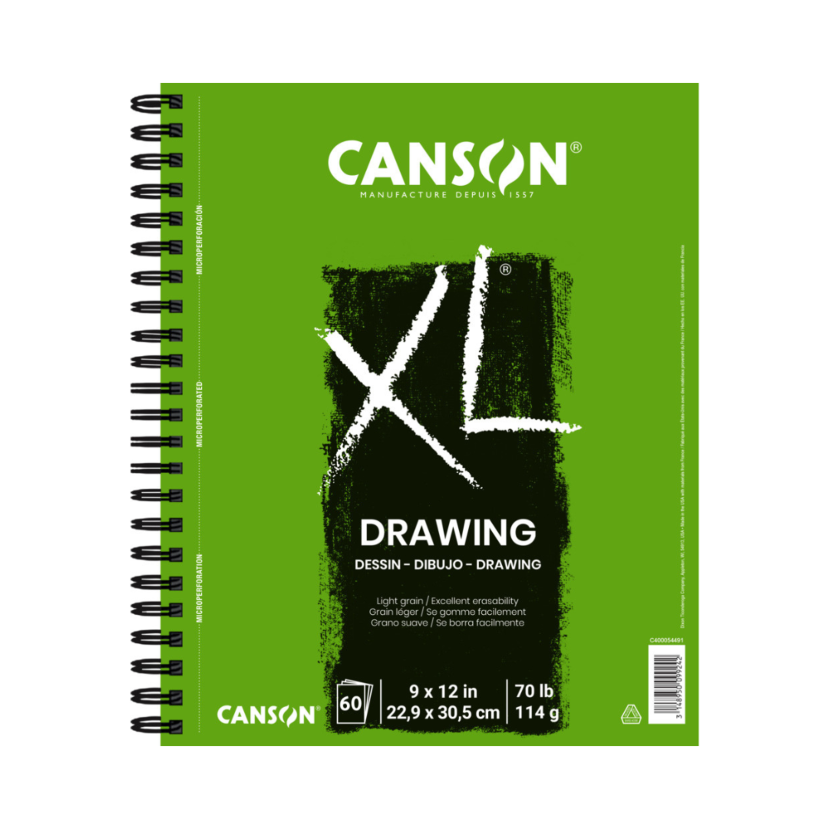 CANSON XL DRAWING PAD 9X12 70LB 60/SHT