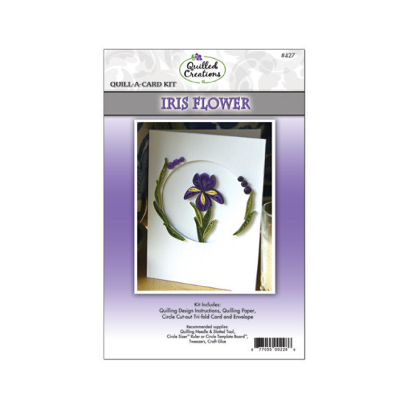QUILLED CREATIONS QUILL-A-CARD KIT IRIS FLOWER