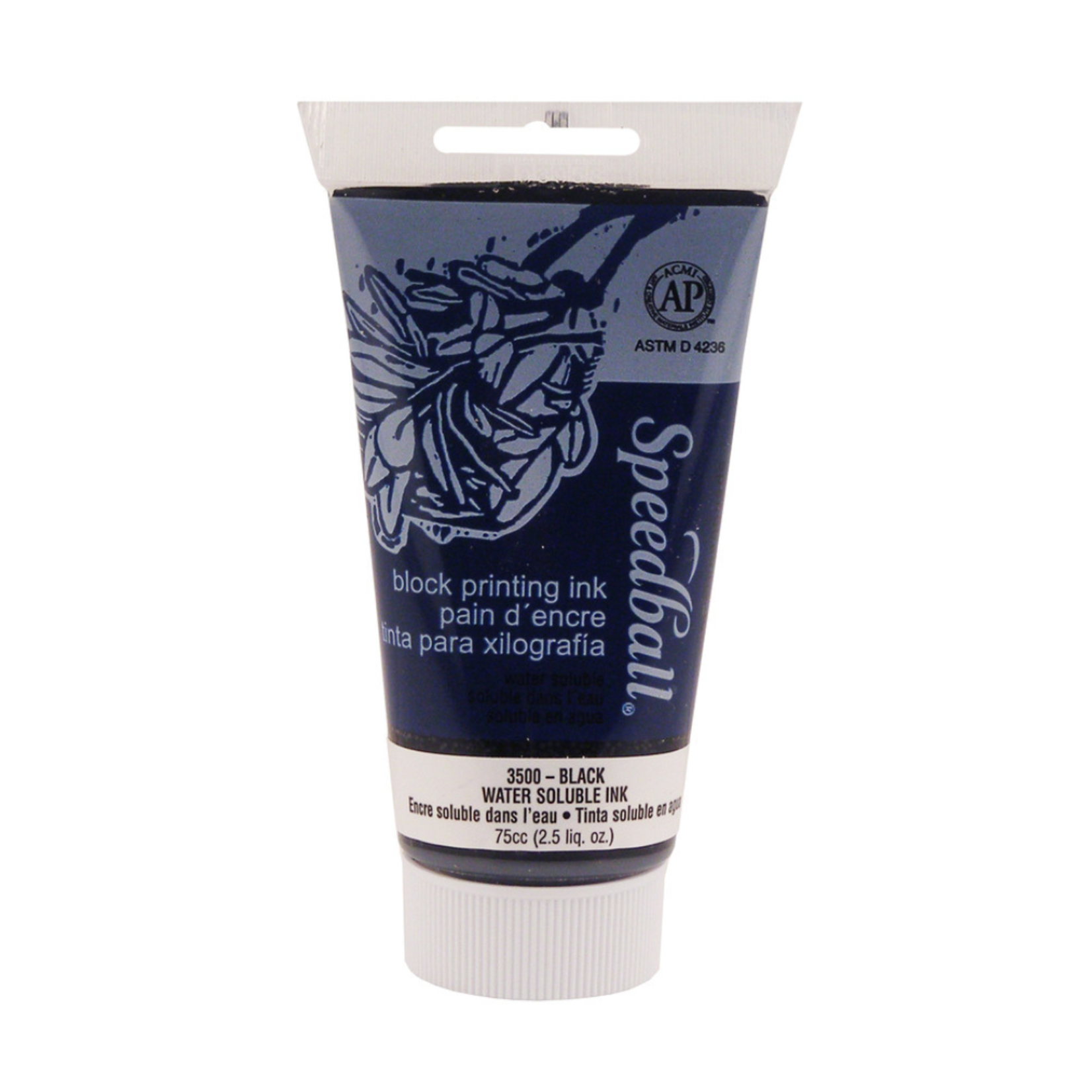 SPEEDBALL BLOCK PRINTING INK WATER SOLUBLE 2.5OZ BLACK