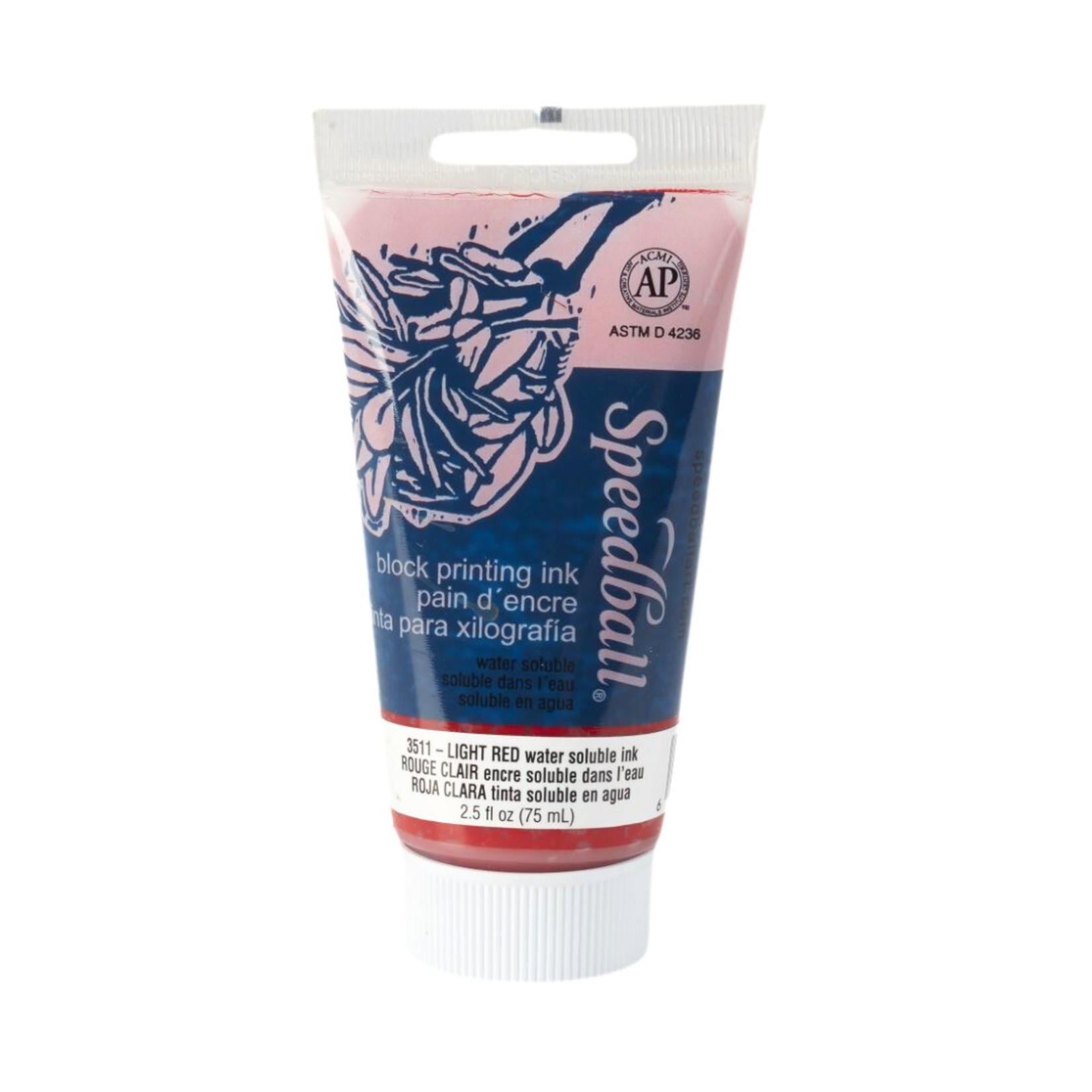 SPEEDBALL BLOCK PRINTING INK WATER SOLUBLE 2.5OZ  LIGHT RED