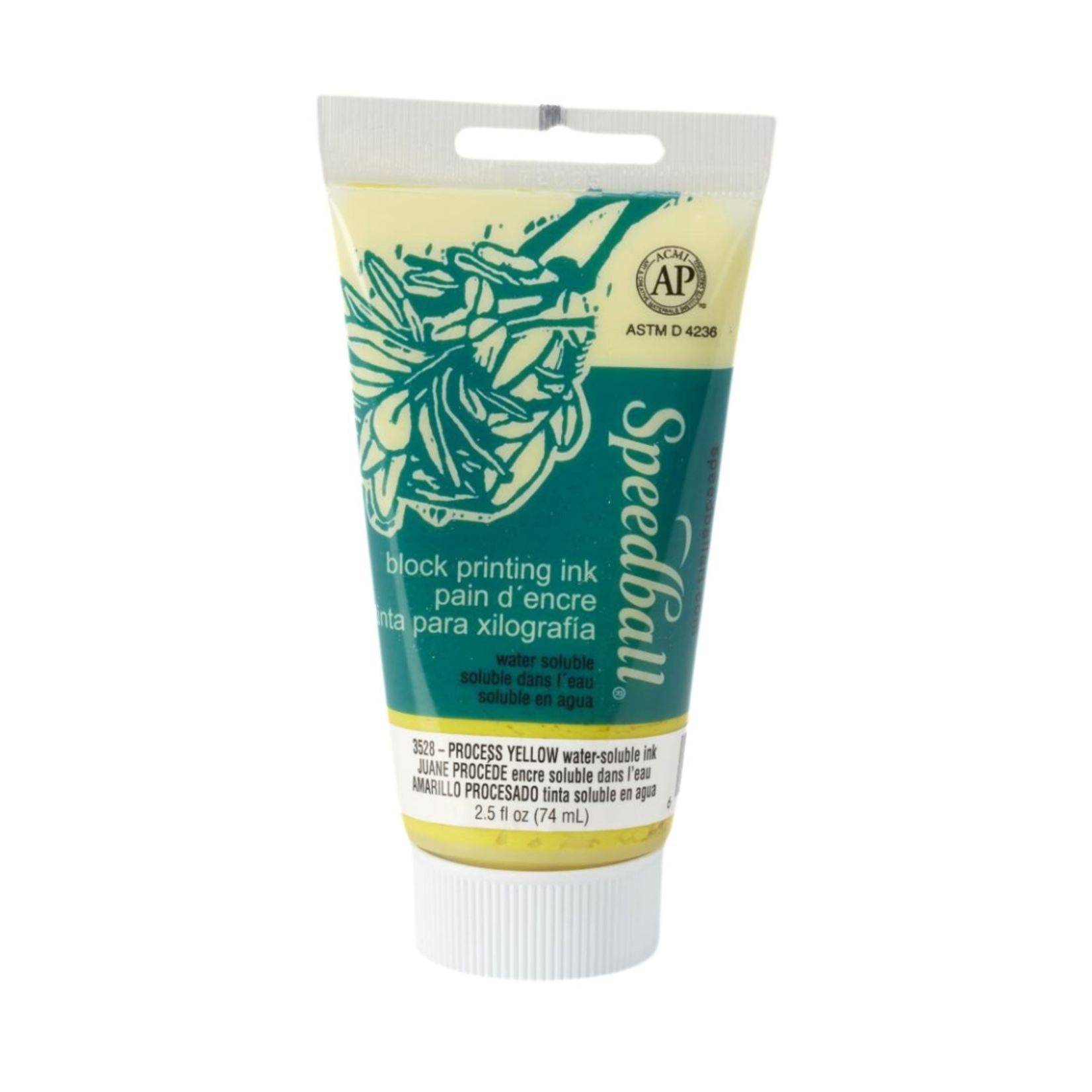 SPEEDBALL BLOCK PRINTING INK WATER SOLUBLE 2.5OZ  PROCESS YELLOW