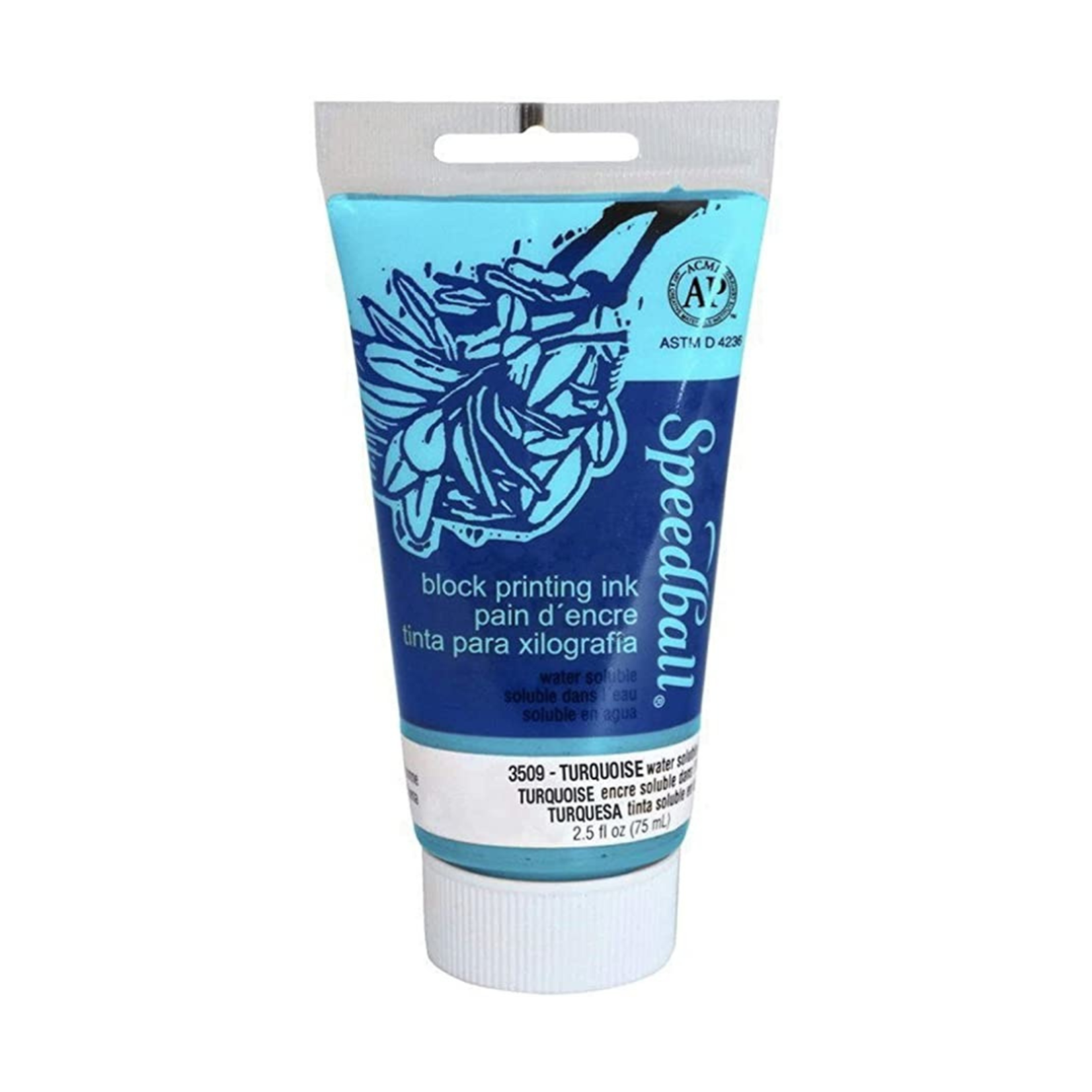 SPEEDBALL BLOCK PRINTING INK WATER SOLUBLE 2.5OZ  TURQUOISE