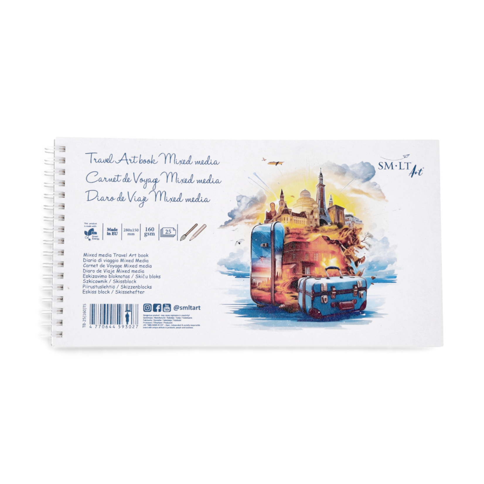 SM-LT TRAVEL ART BOOK MIXED MEDIA 11X6 160GSM 25/SHT