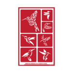 ARMOUR OVER N OVER GLASS ETCHING STENCIL HUMMINGBIRDS