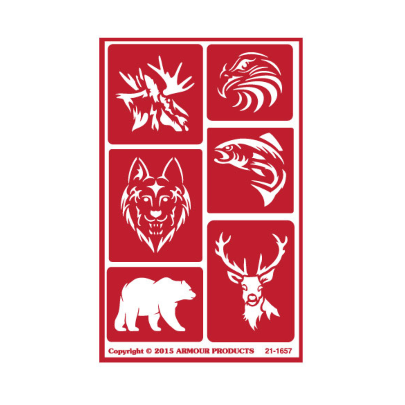 ARMOUR OVER N OVER GLASS ETCHING STENCIL WILD THINGS