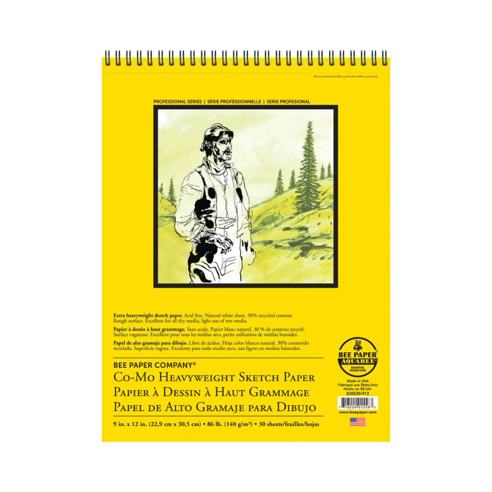 BEE PAPER BEE PAPER CO-MO HEAVYWEIGHT SKETCH BOOK 9X12 30/SHT