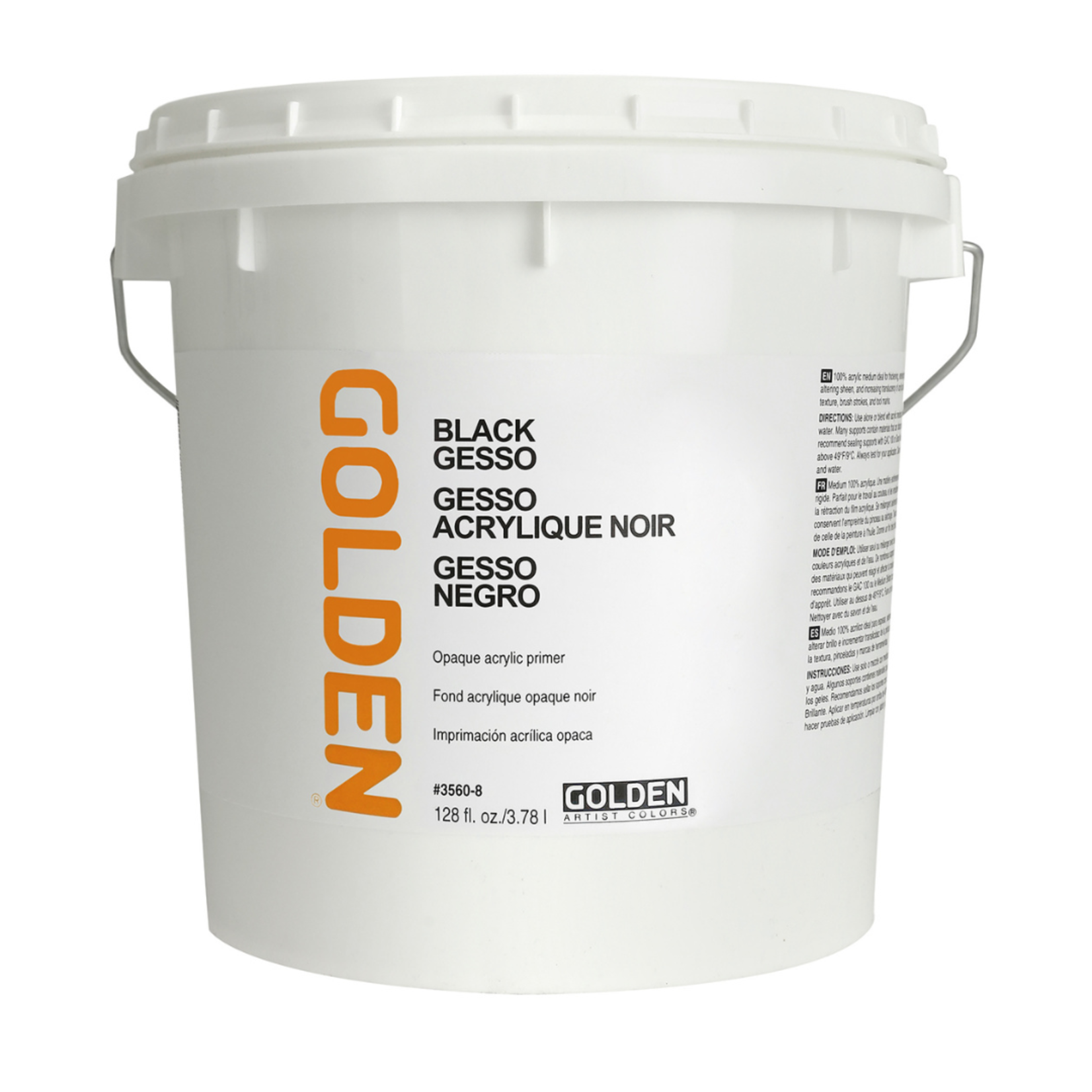 GOLDEN GOLDEN GESSO BLACK 128OZ