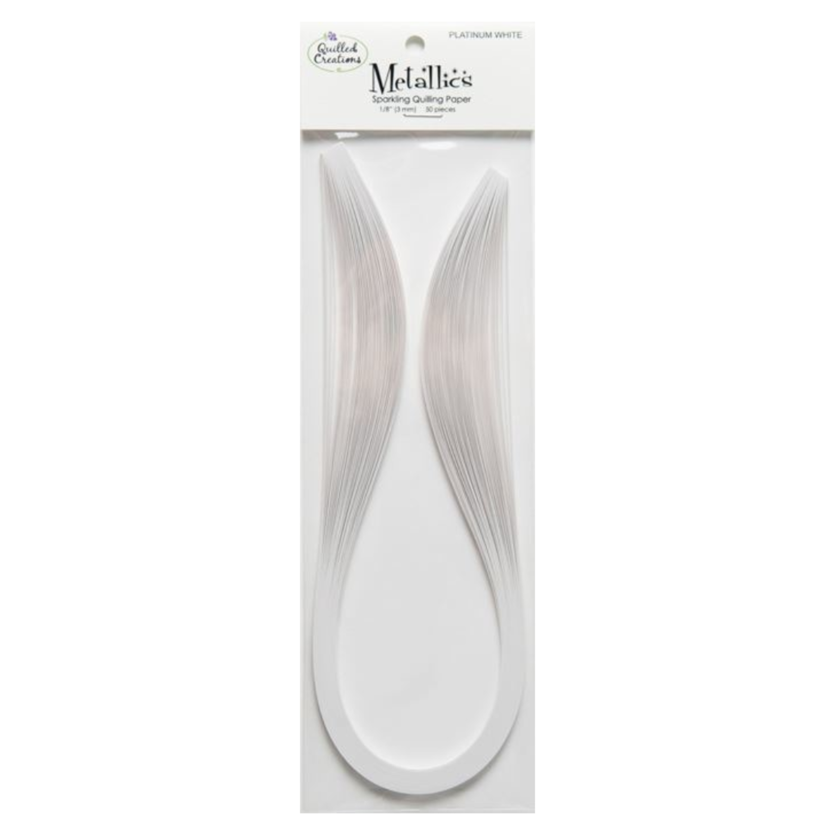 QUILLED CREATIONS METALLICS PAPER 1/8" PLATINUM WHITE
