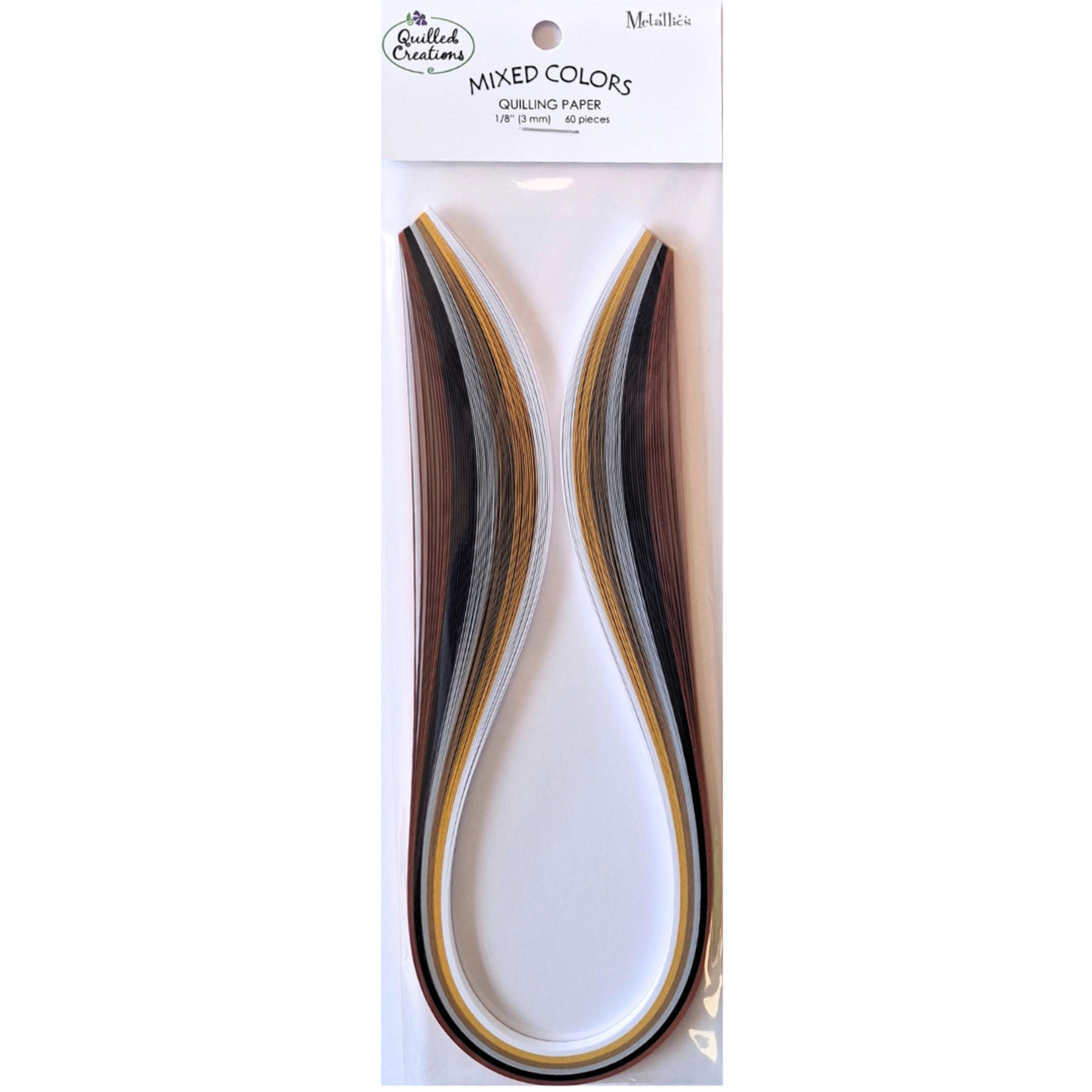 QUILLED CREATIONS MIXED PAPER PACK 1/8" METALLICS