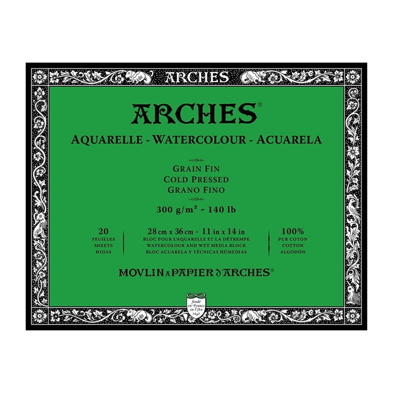 ARCHES ARCHES WATERCOLOUR BLOCK 140LB CP 11X14
