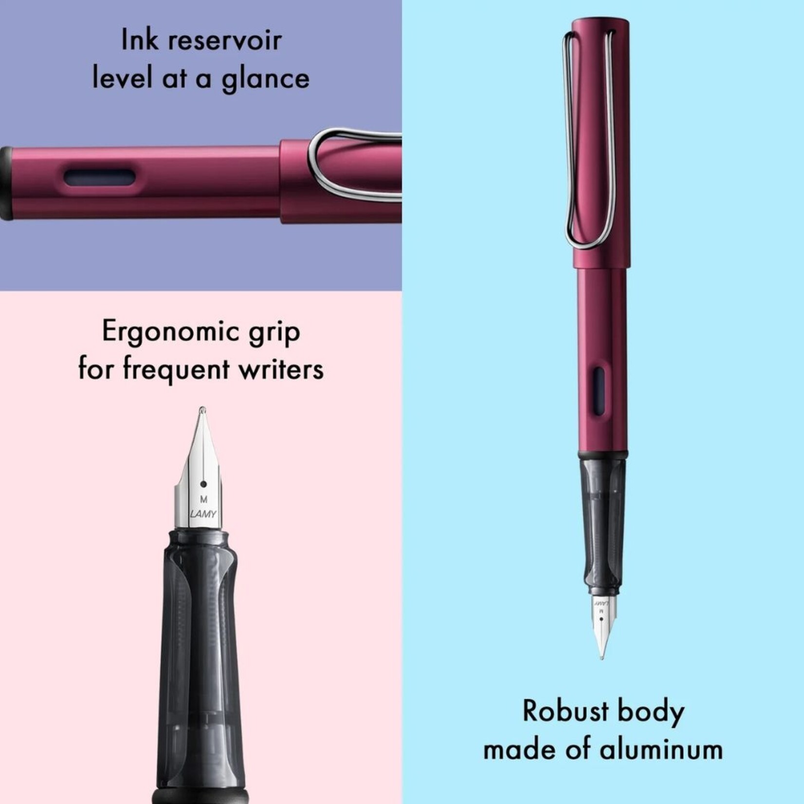 LAMY AL-STAR FOUNTAIN PEN BLACK PURPLE F